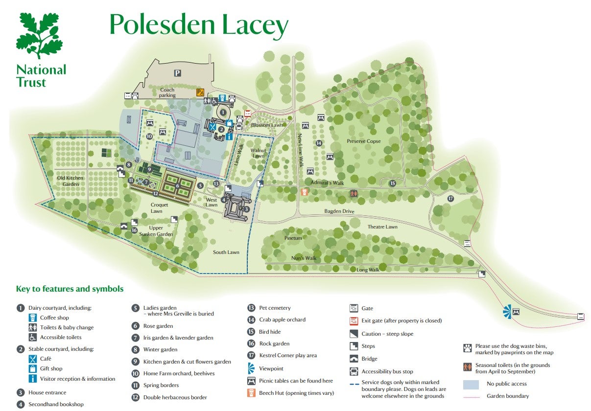 Polesden Lacey map of house and grounds