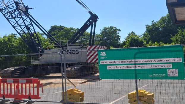 Contractor’s compound with crane