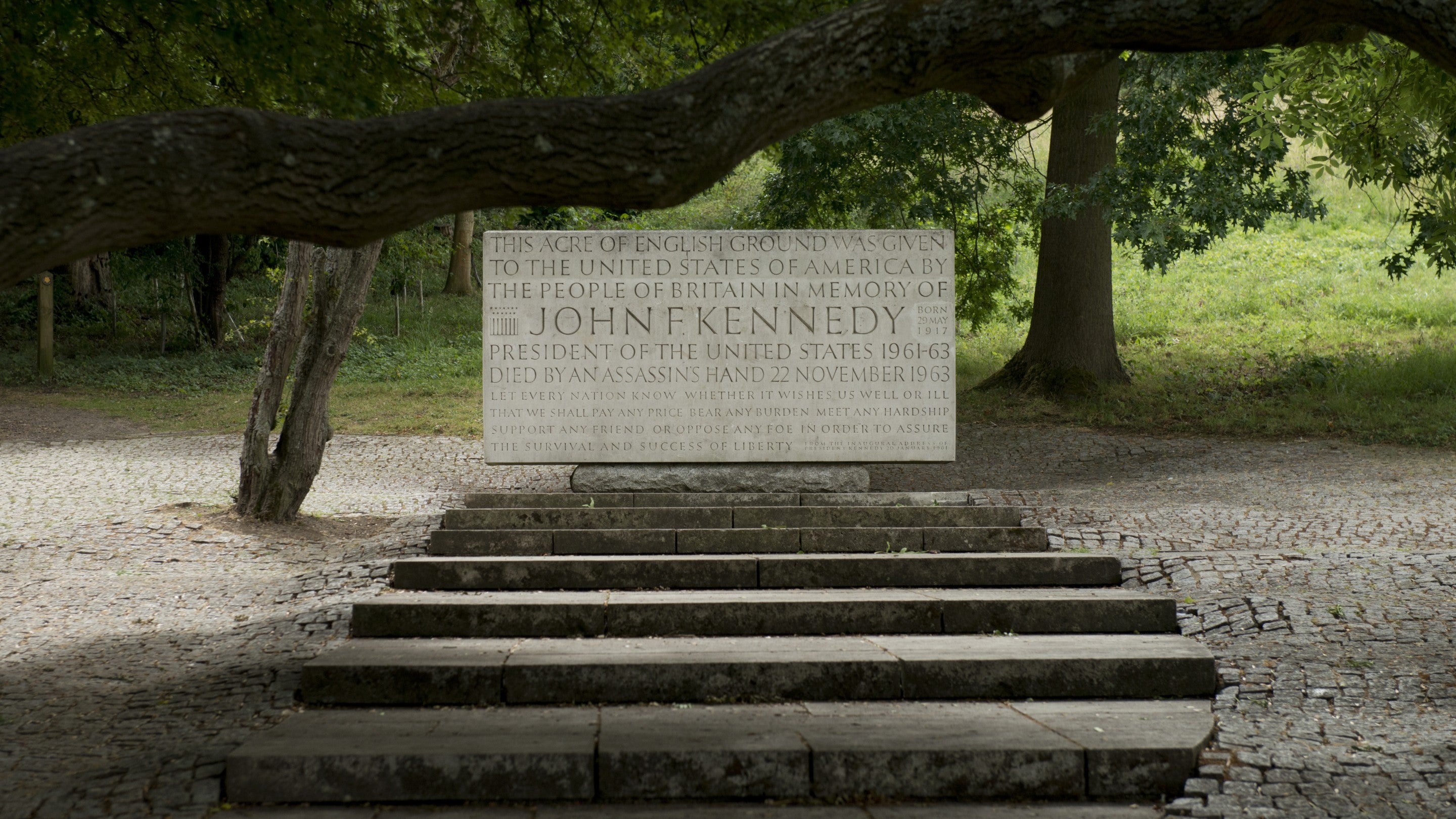 The memorial to President John F Kennedy at Runnymede in Surrey