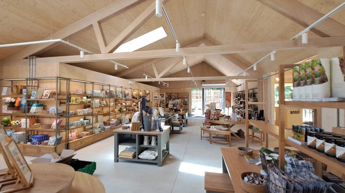 A interview view of Winkworth's new shop featuring displays of various products
