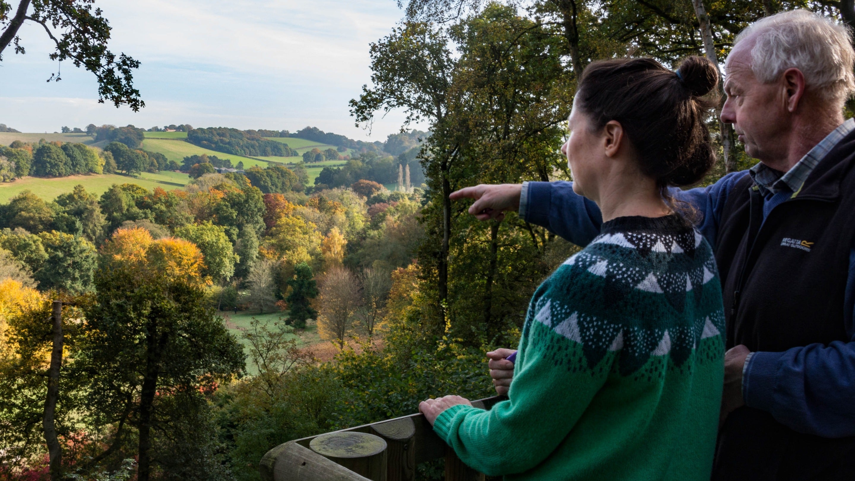 Visitors enjoying the view at Winkworth Arboretum, Surrey