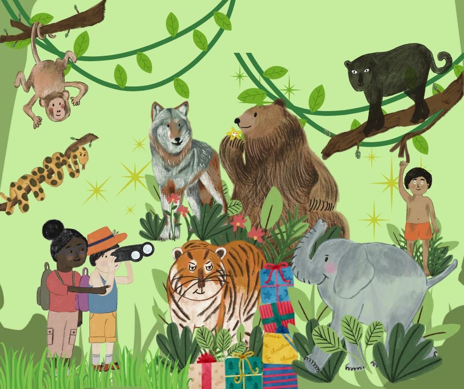 The Jungle Book Christmas illustrations