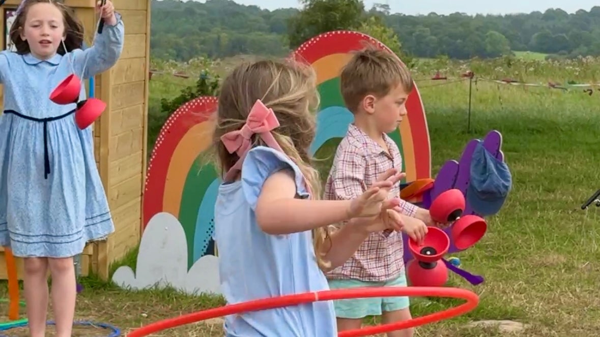 Children playing in Comber's Field