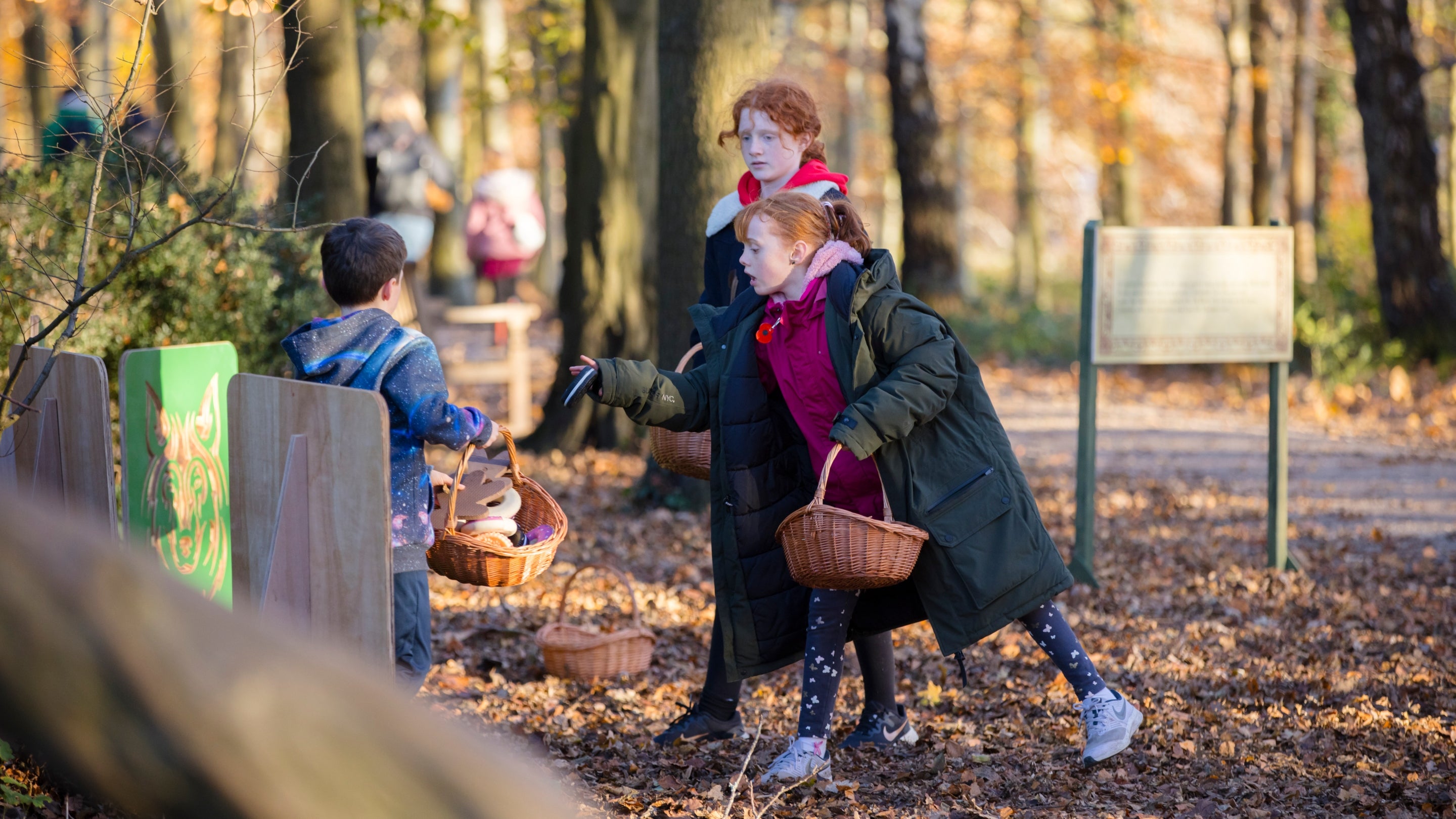 Family following a family trail