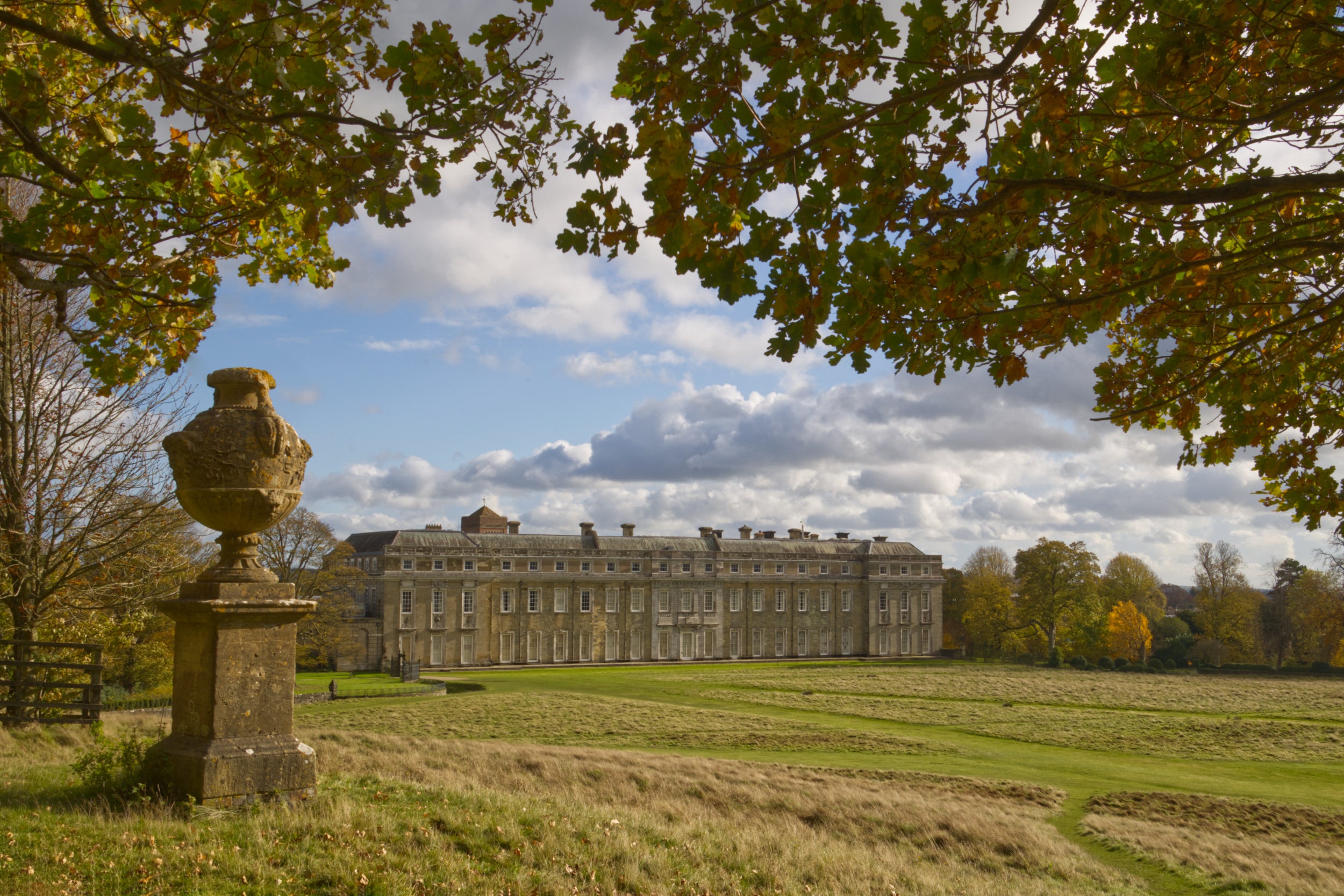 Autumn scene with house at Petworth, West Sussex