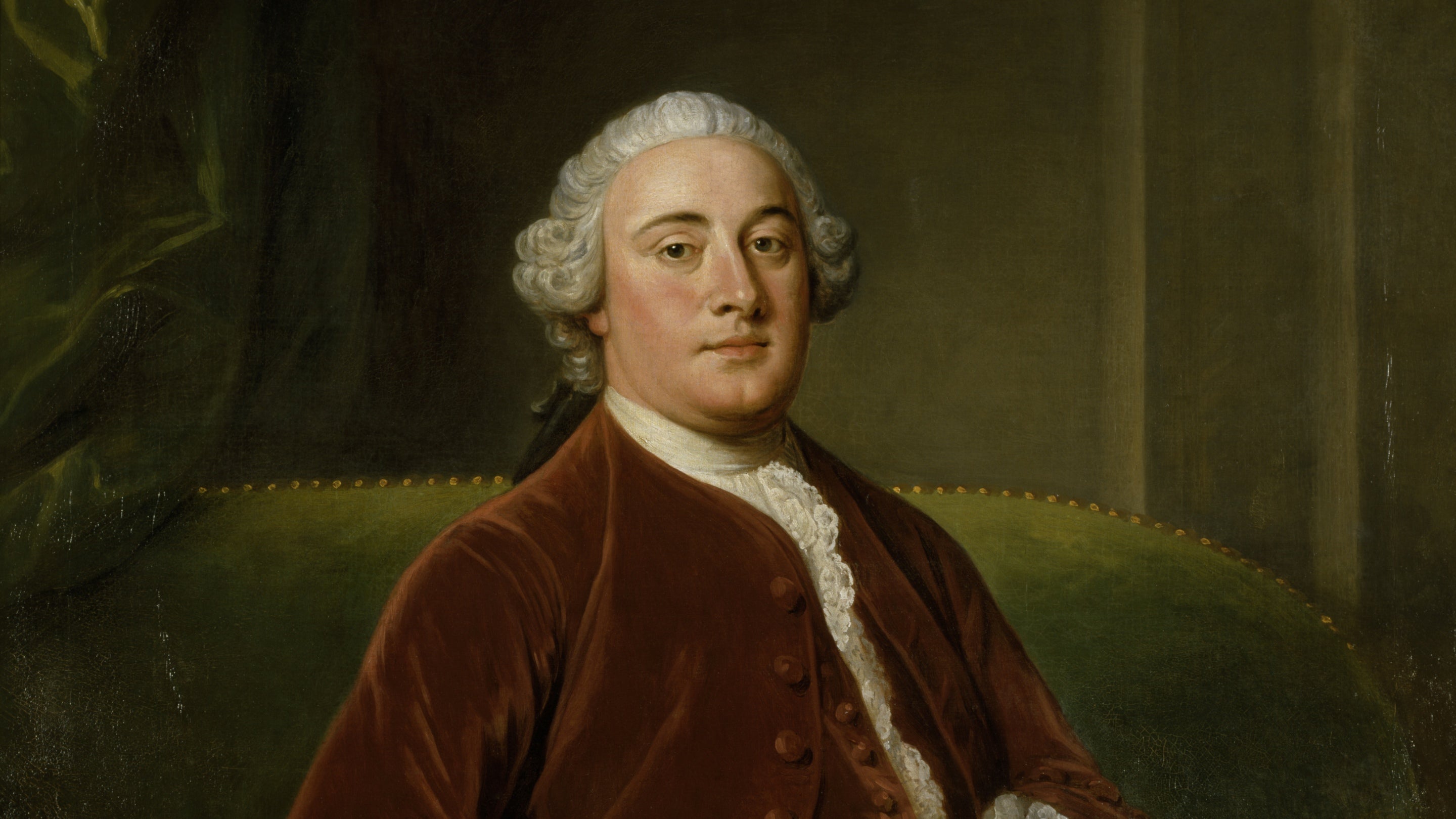 Portrait of Charles Wyndham, 2nd Earl of Egremont, of Petworth House in West Sussex, painted by William Hoare