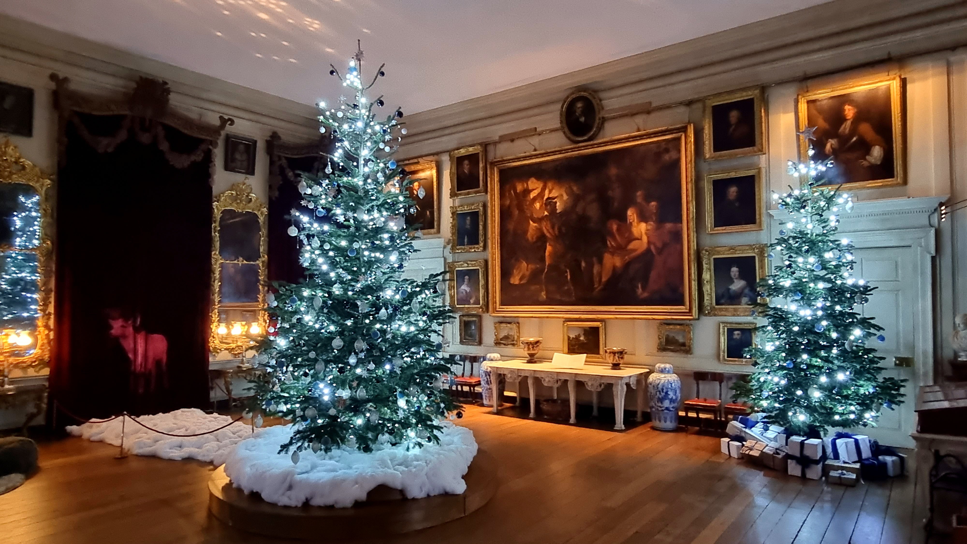 Christmas Trees in the Square Dining Room at Petworth, West Sussex