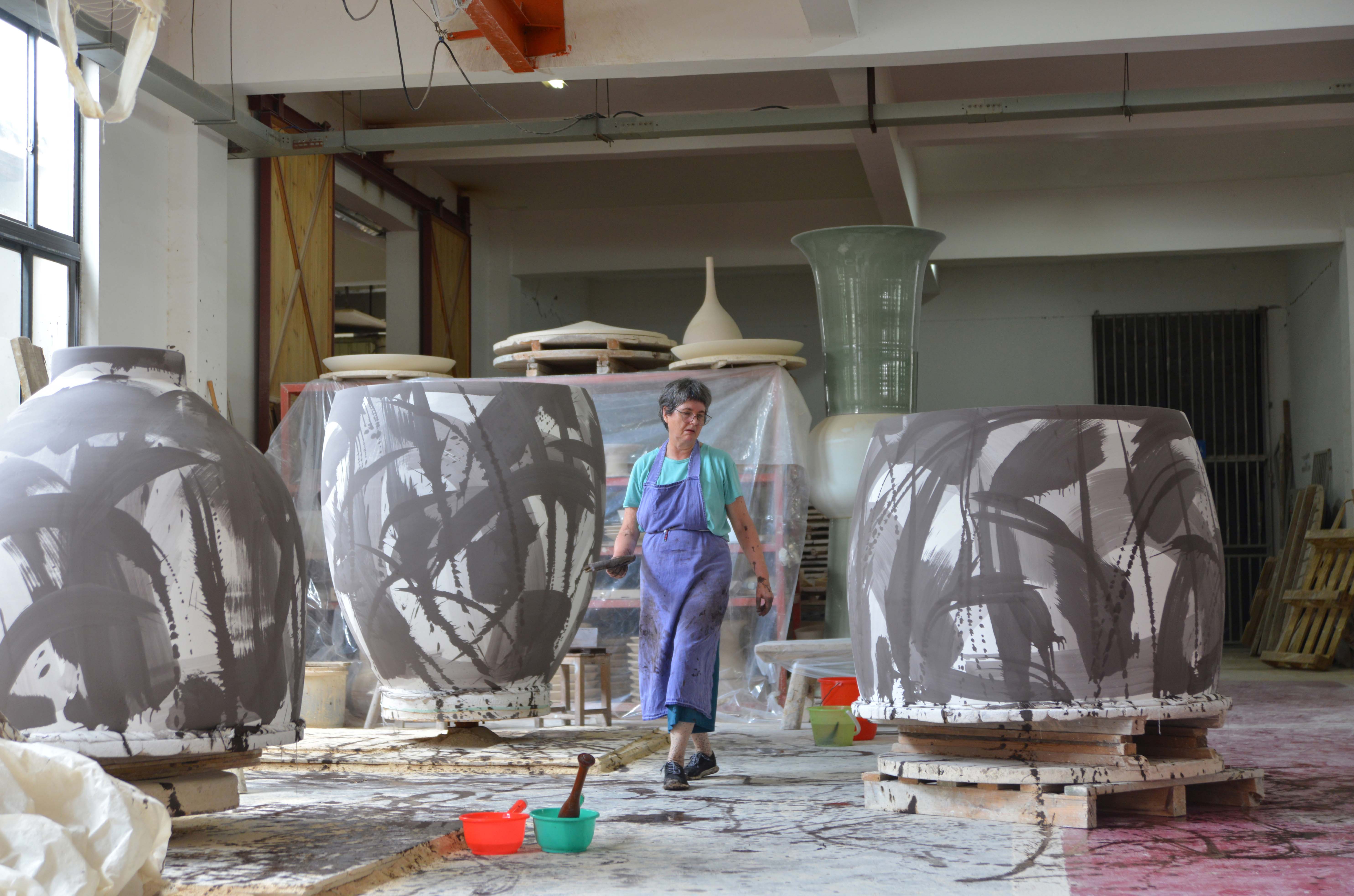 Felicity Aylieff in her studio