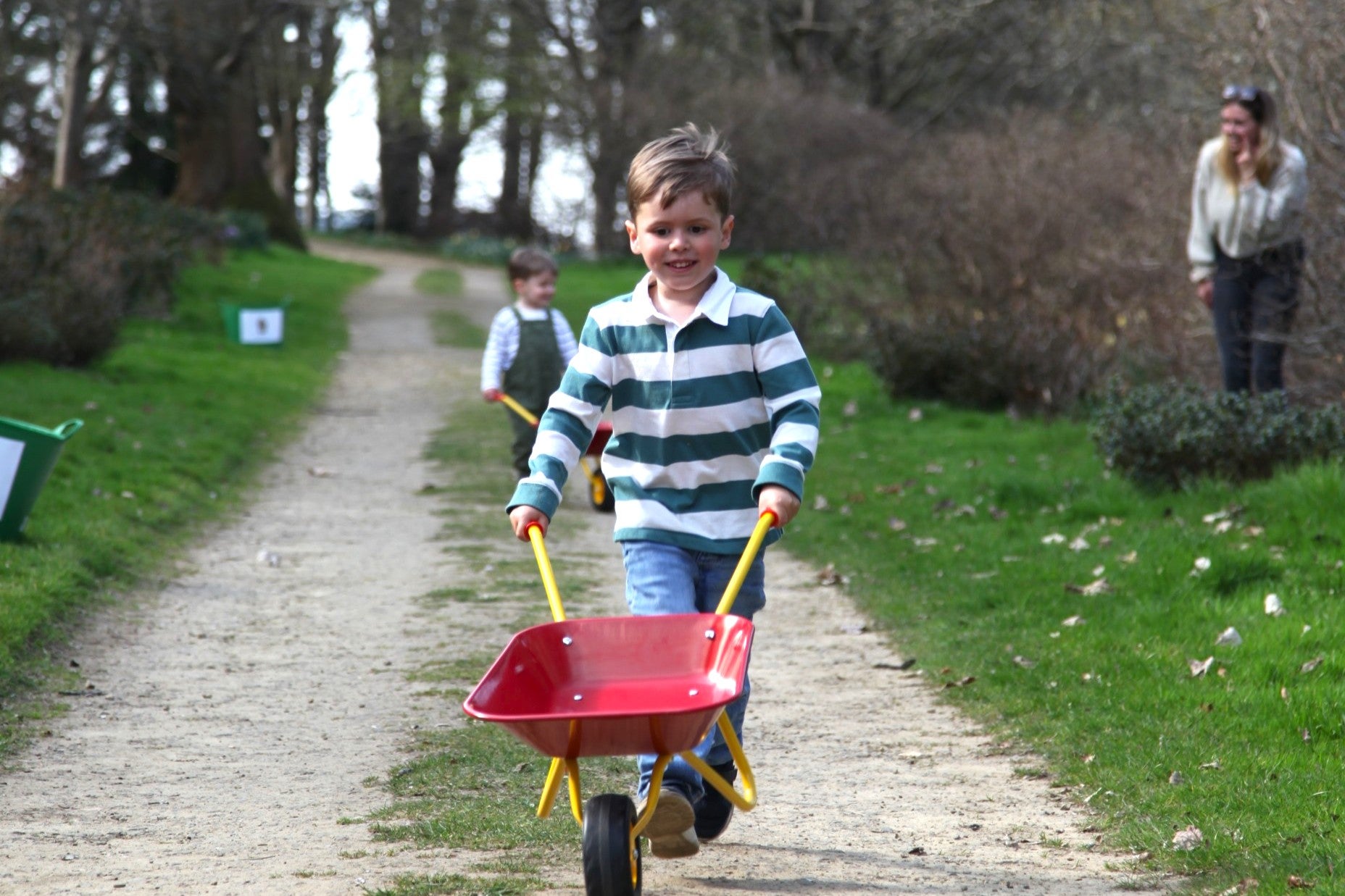 Children enjoying a spring family trail at Petworth