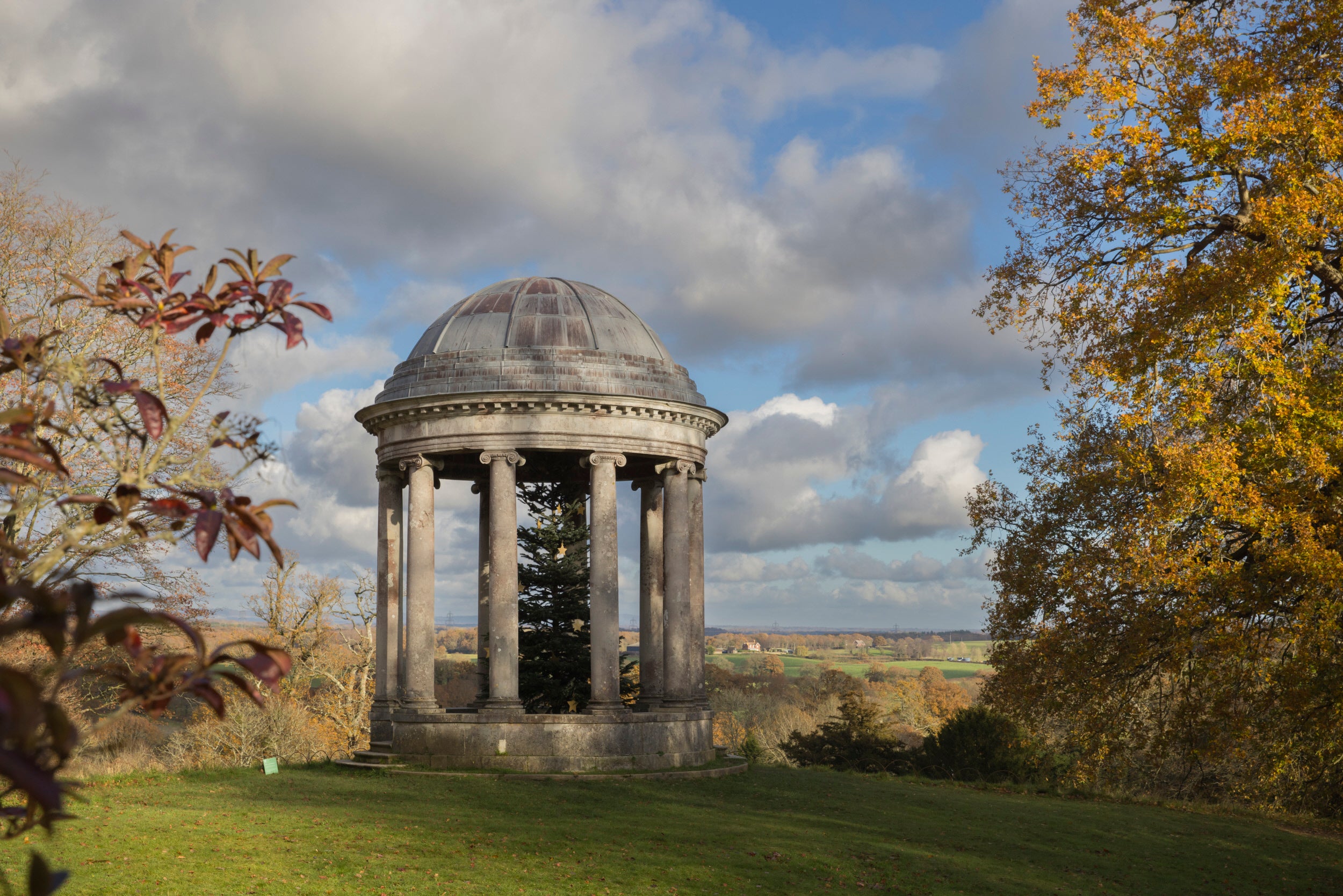 Christmas tree in the Rotunda at Petworth, West Sussex