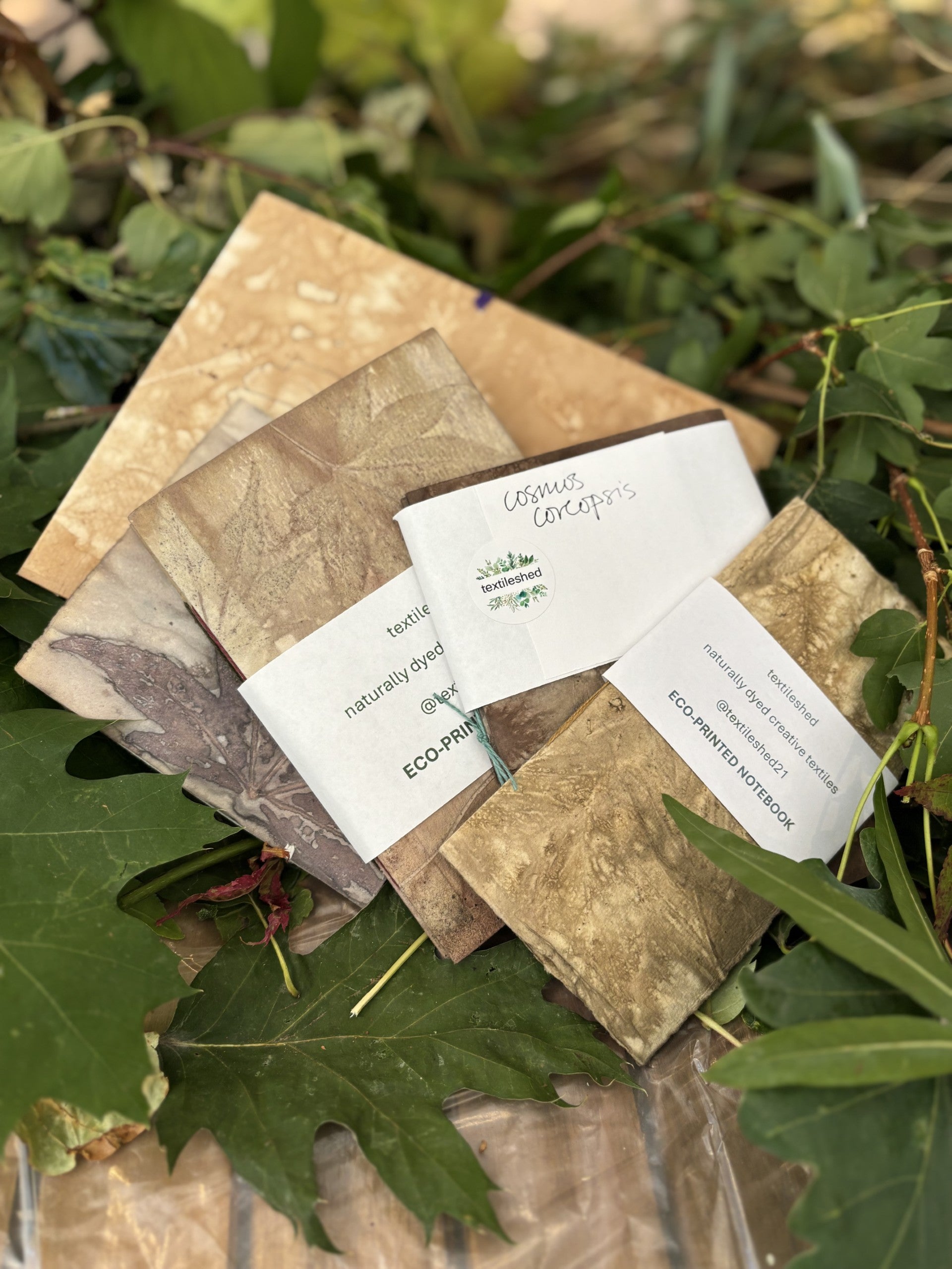 Handmade botanically printed notebook