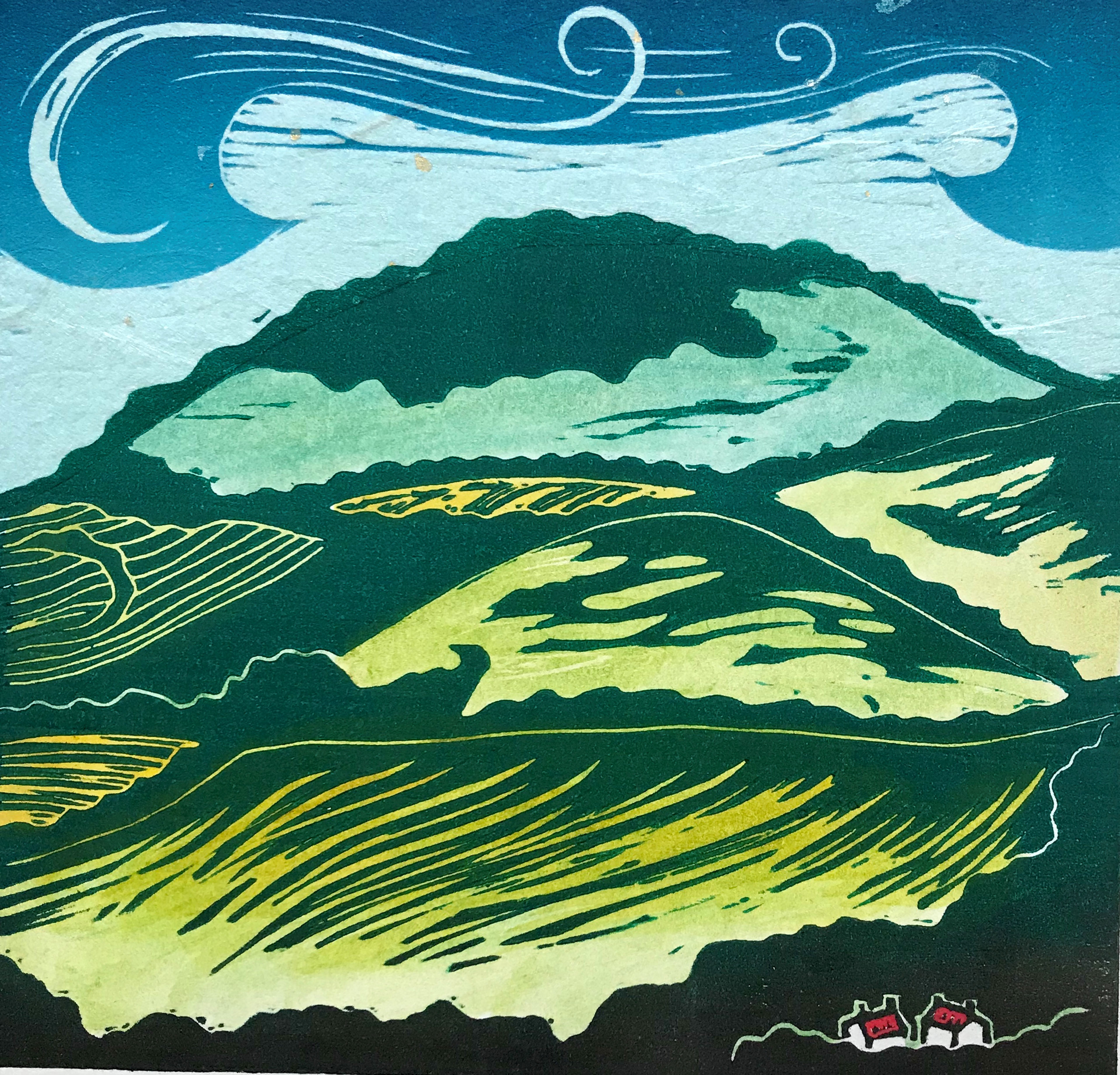 Woodblock printing artwork by Helen Brown