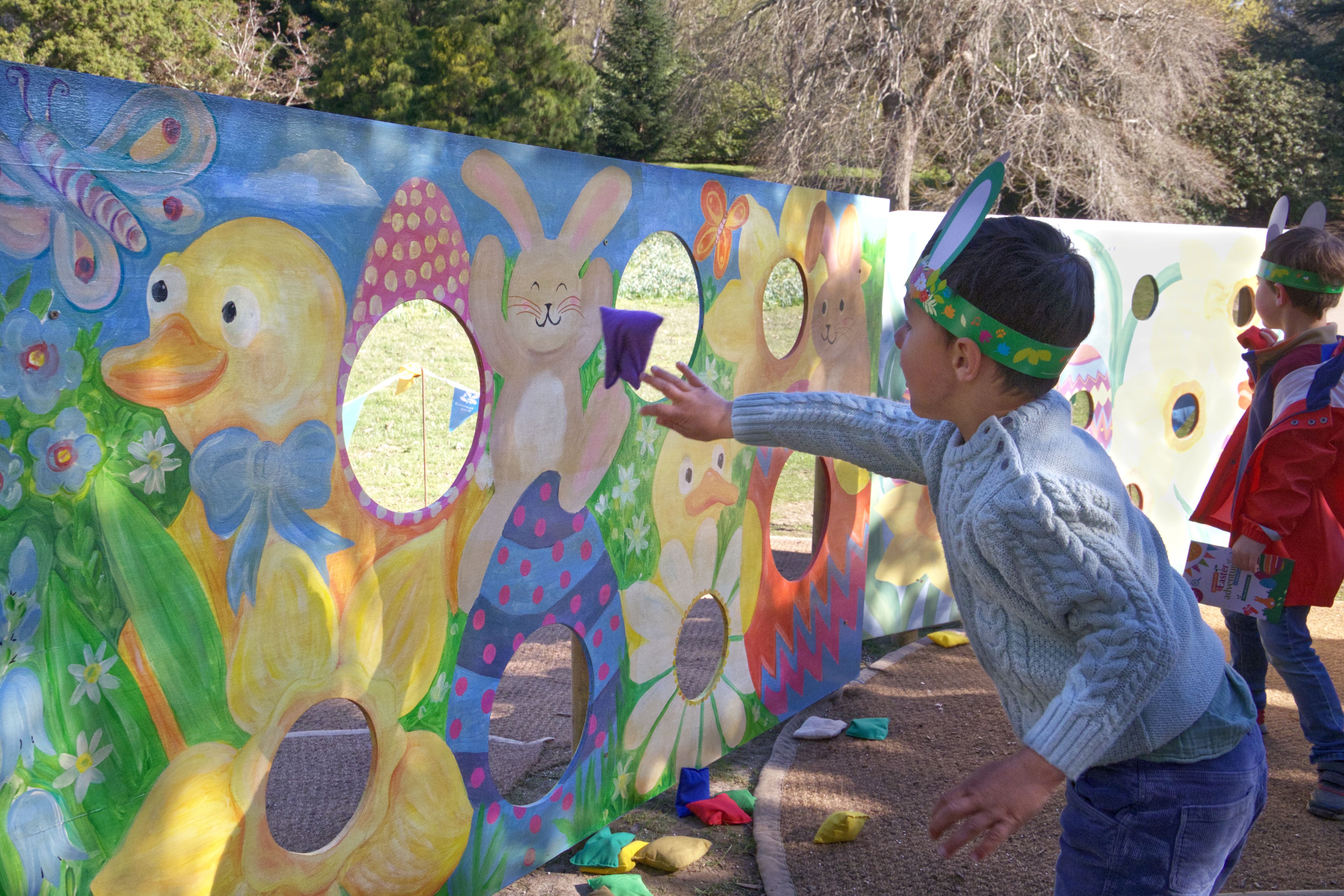 Children enjoying the Easter trail at Sheffield Park and Garden