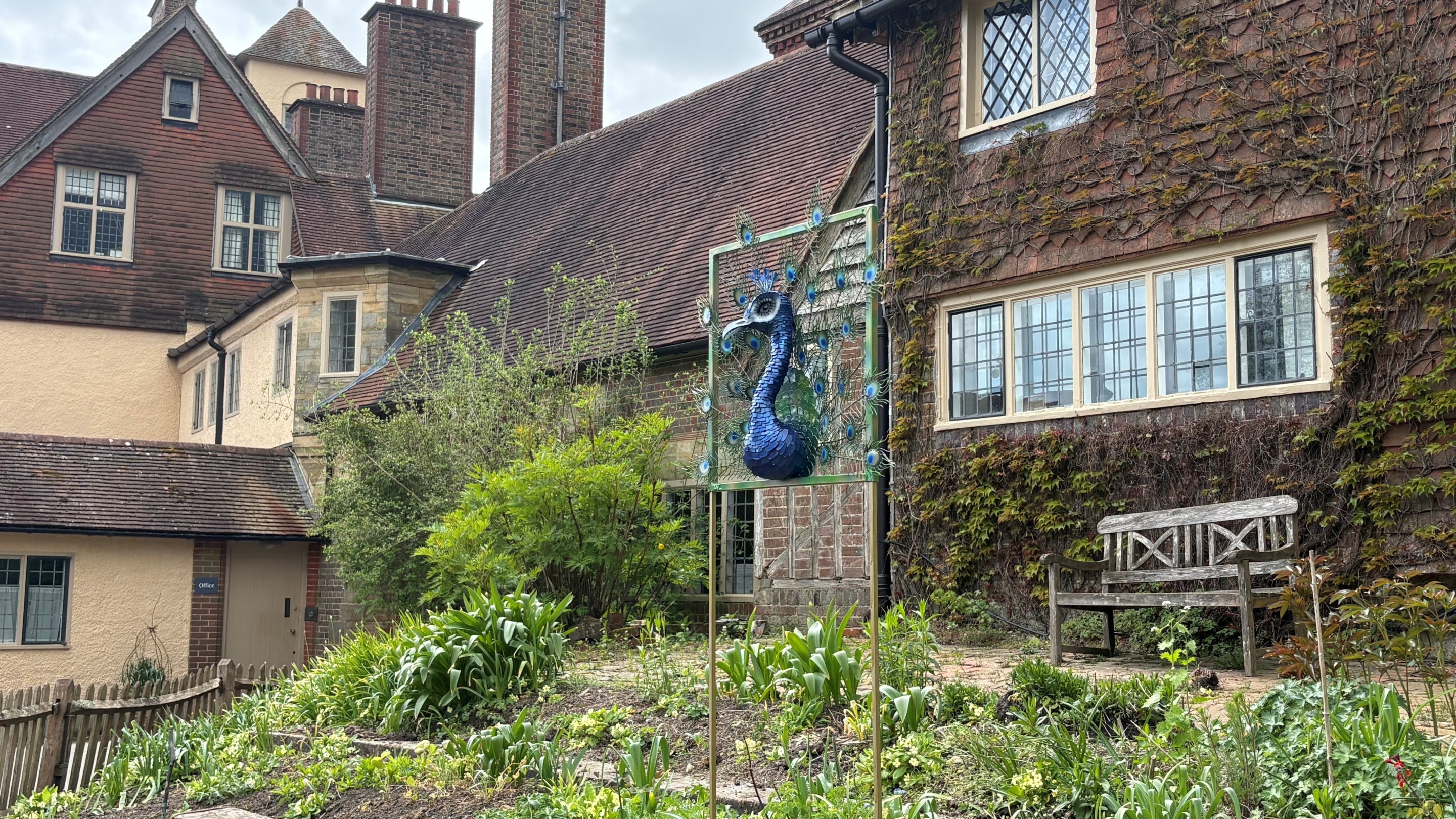 Alison Catchlove's peacock sculpture at Standen