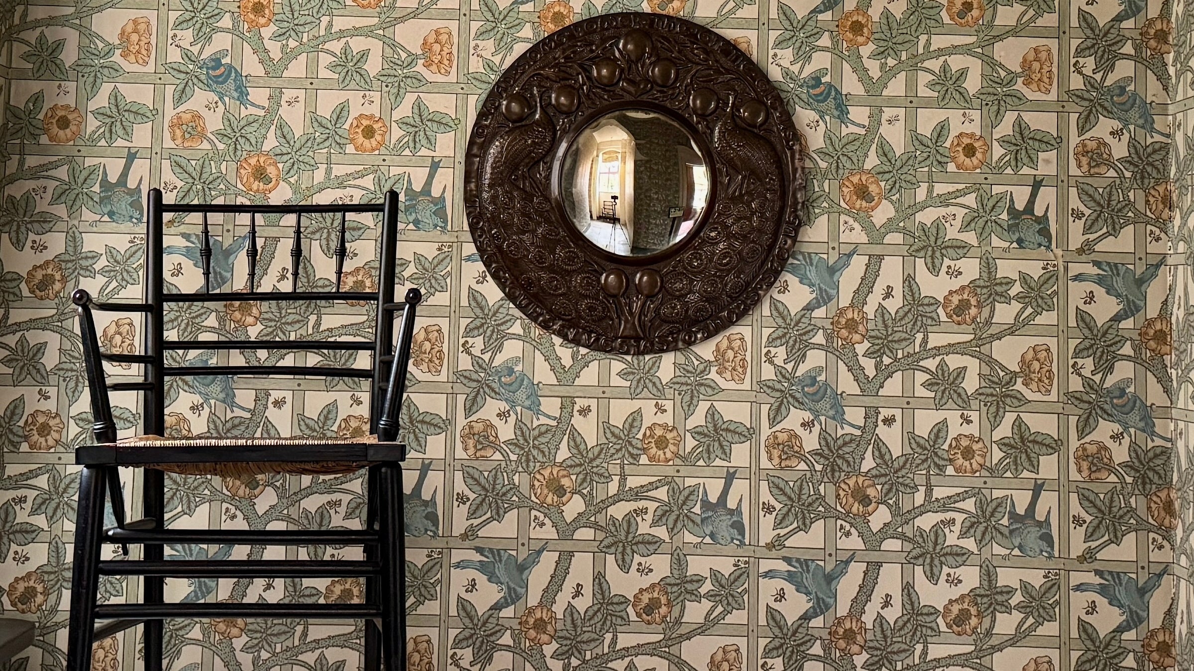 Arts and craft era chair and mirror