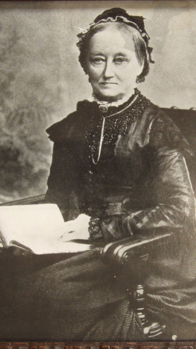 A black and white photograph of Mrs Sarah Wells, housekeeper at Uppark and mother of H.G. Wells