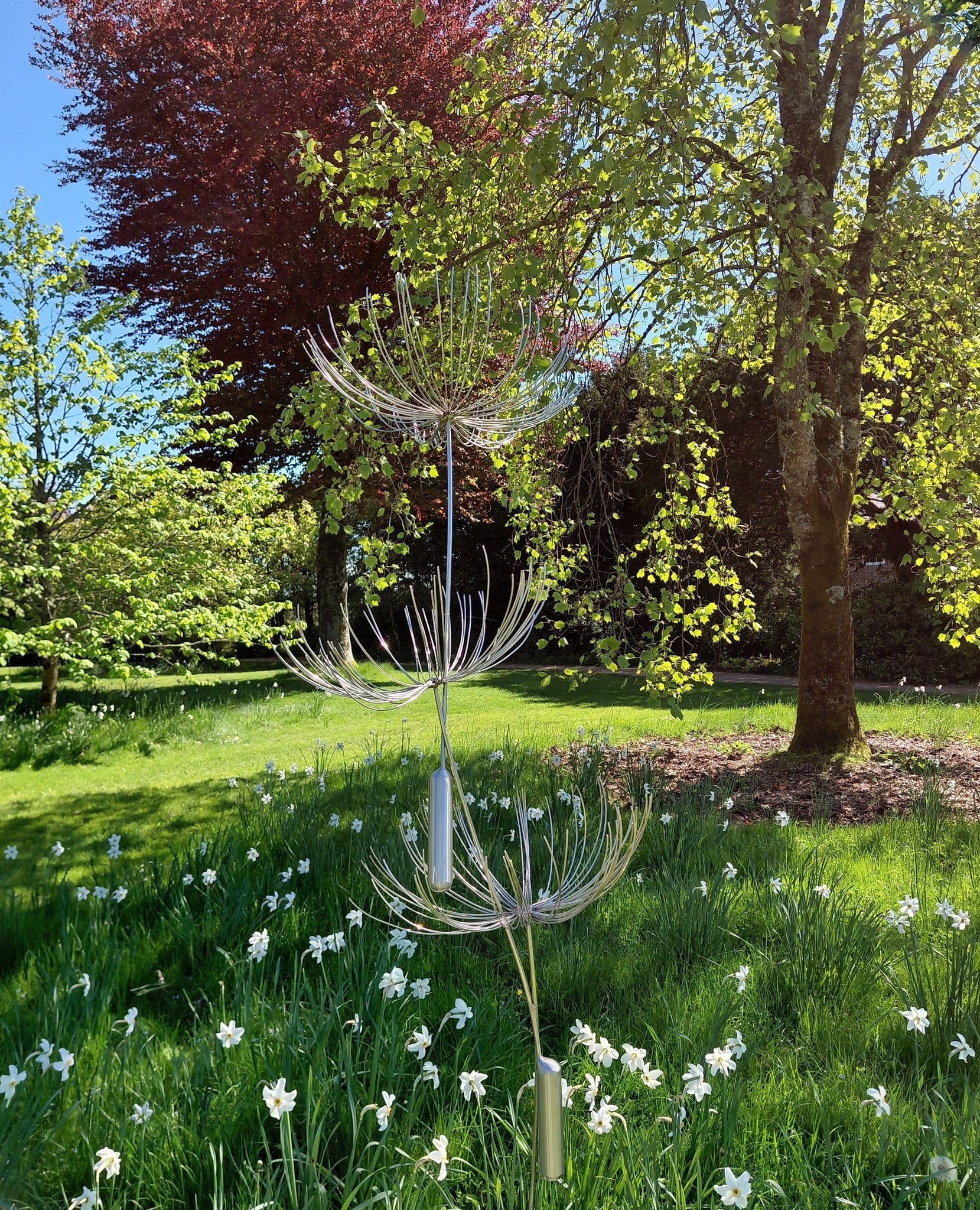 A delicate metal sculpture in the gardens at Uppak
