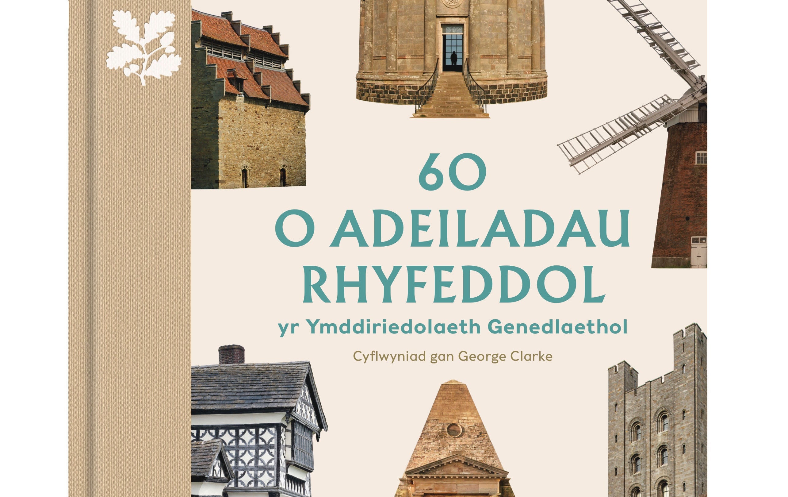 Clawr llyfr 60 o Adeiladau Rhyfeddol yr Ymddiriedolaeth Genedlaethol