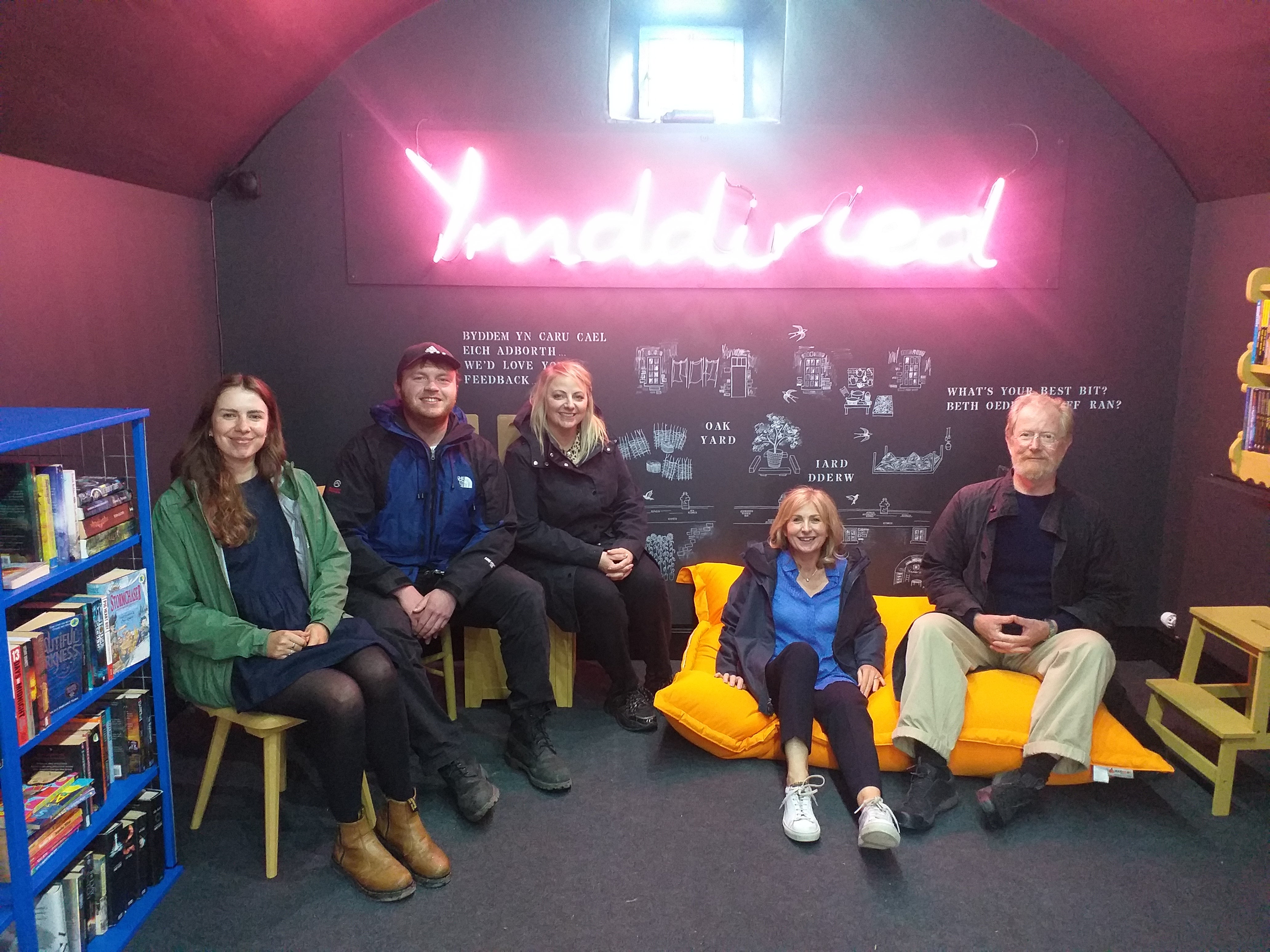 Five Y Pwyllgor members gather at Dinefwr