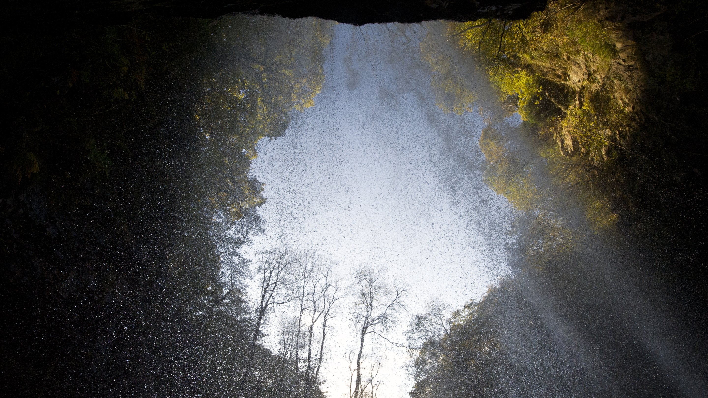 Sunlight through Henrhyd Falls, Brecon Beacons, Powys, Wales