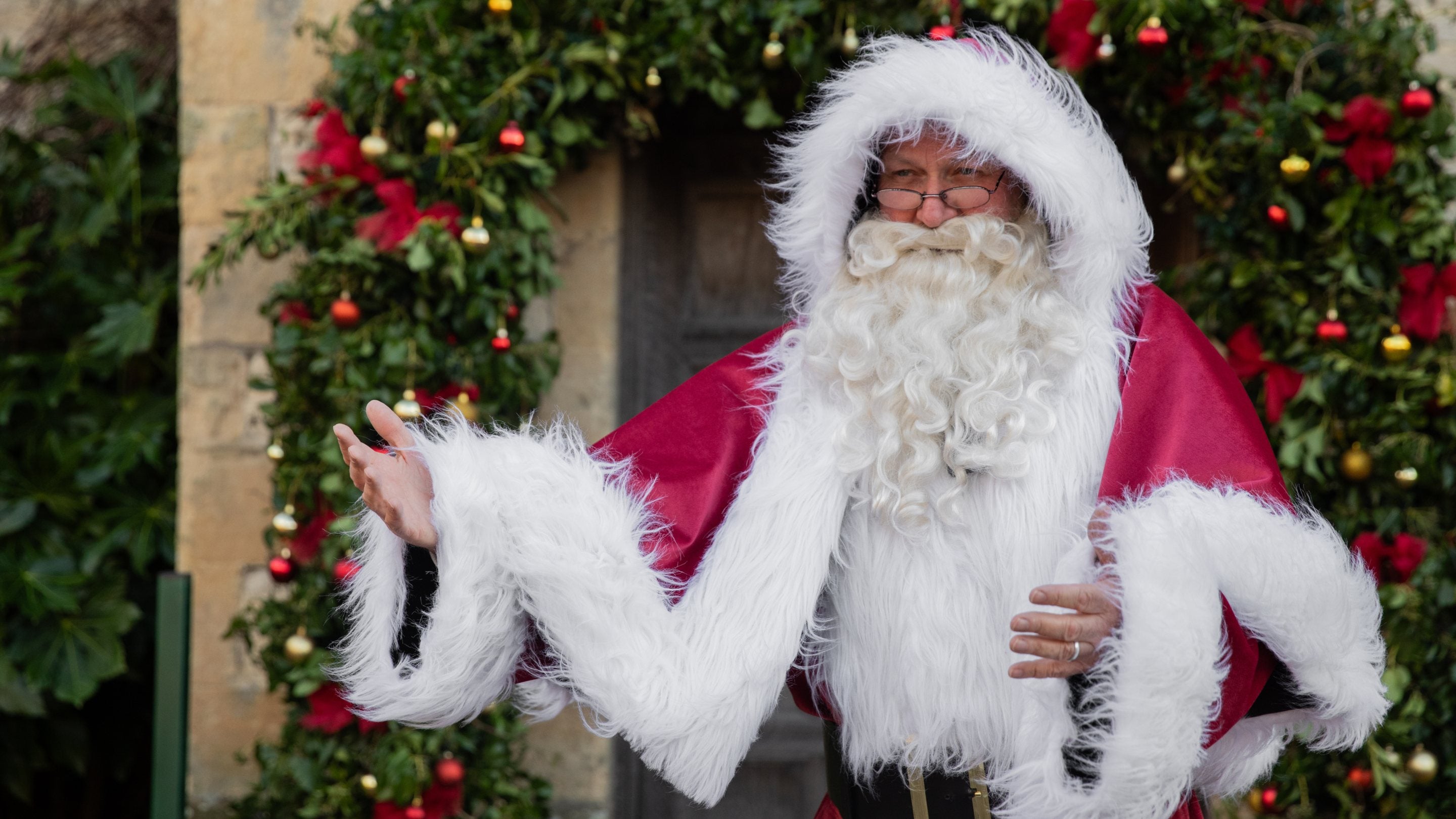 Santa visiting at Christmas