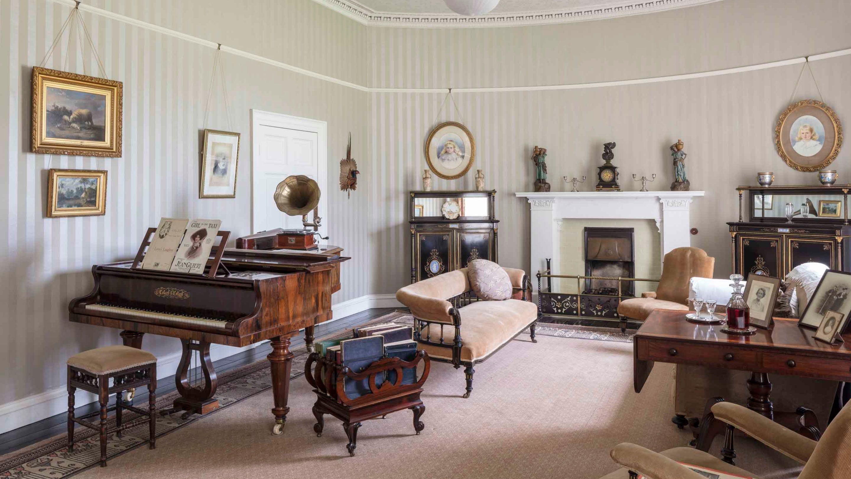 Inside the furnished Drawing Room at Llanerchaeron, Wales