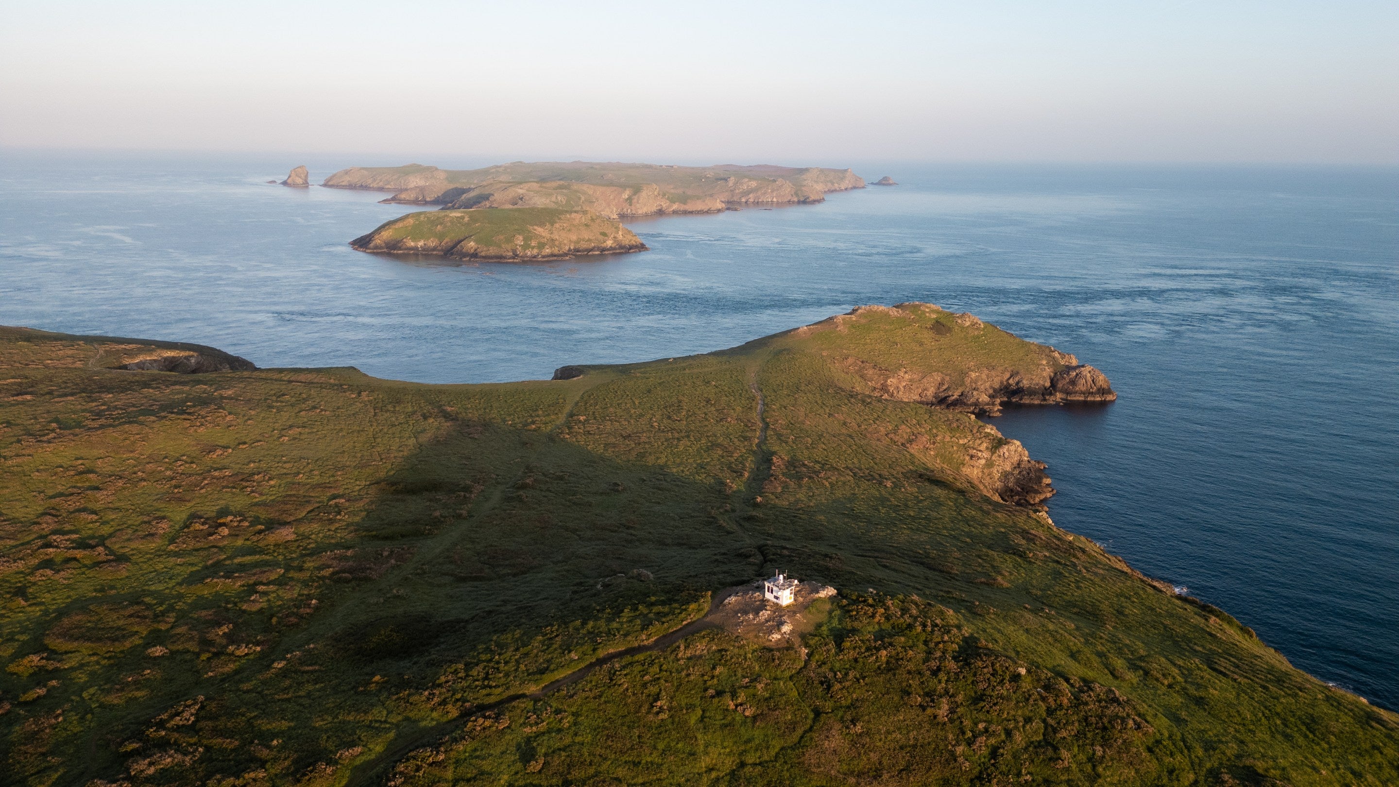 Aerial of the Deer Park Martin’s Haven Pembrokeshire.