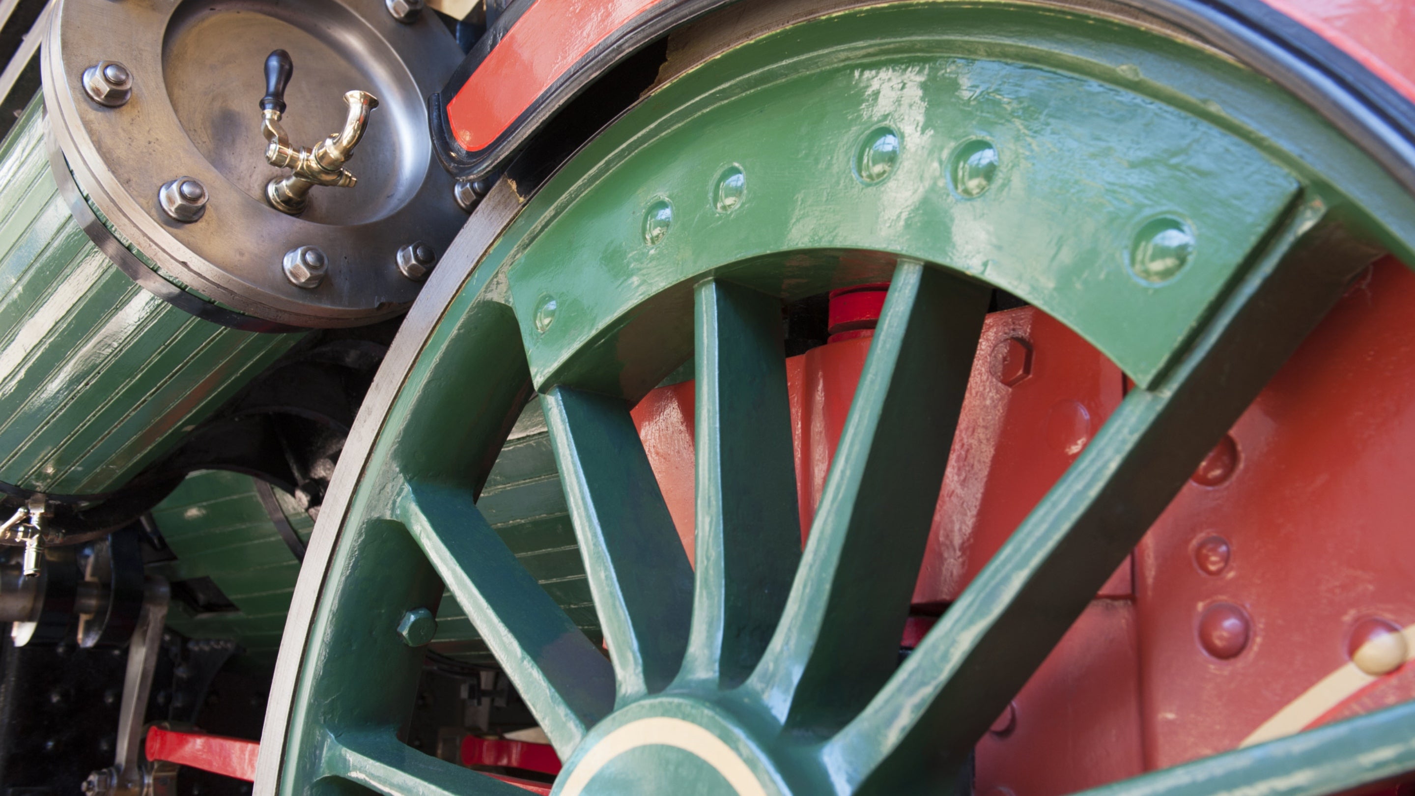 Steam engine detail at the Railway Museum, Penrhyn Castle, Wales