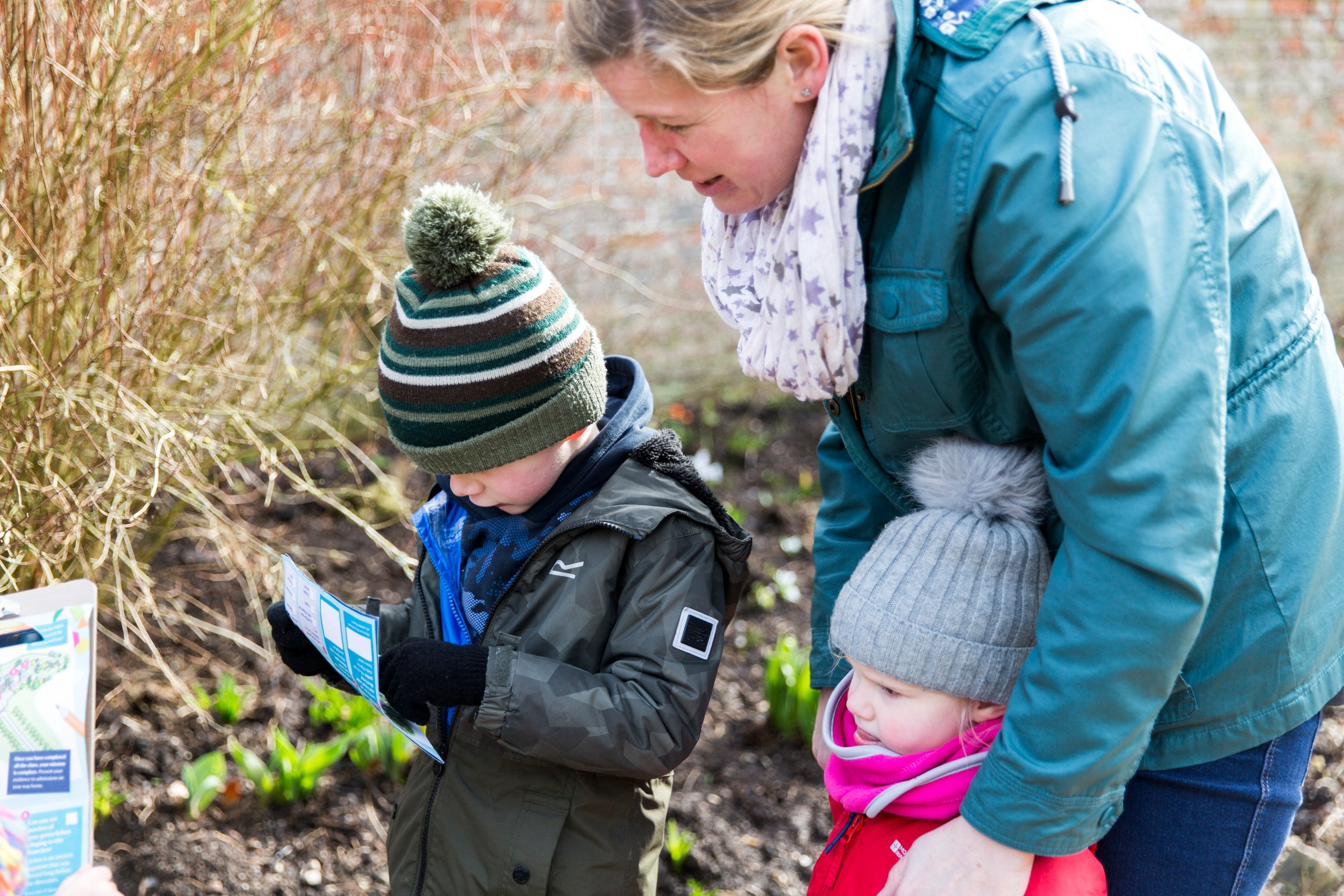Visitors following the family trail