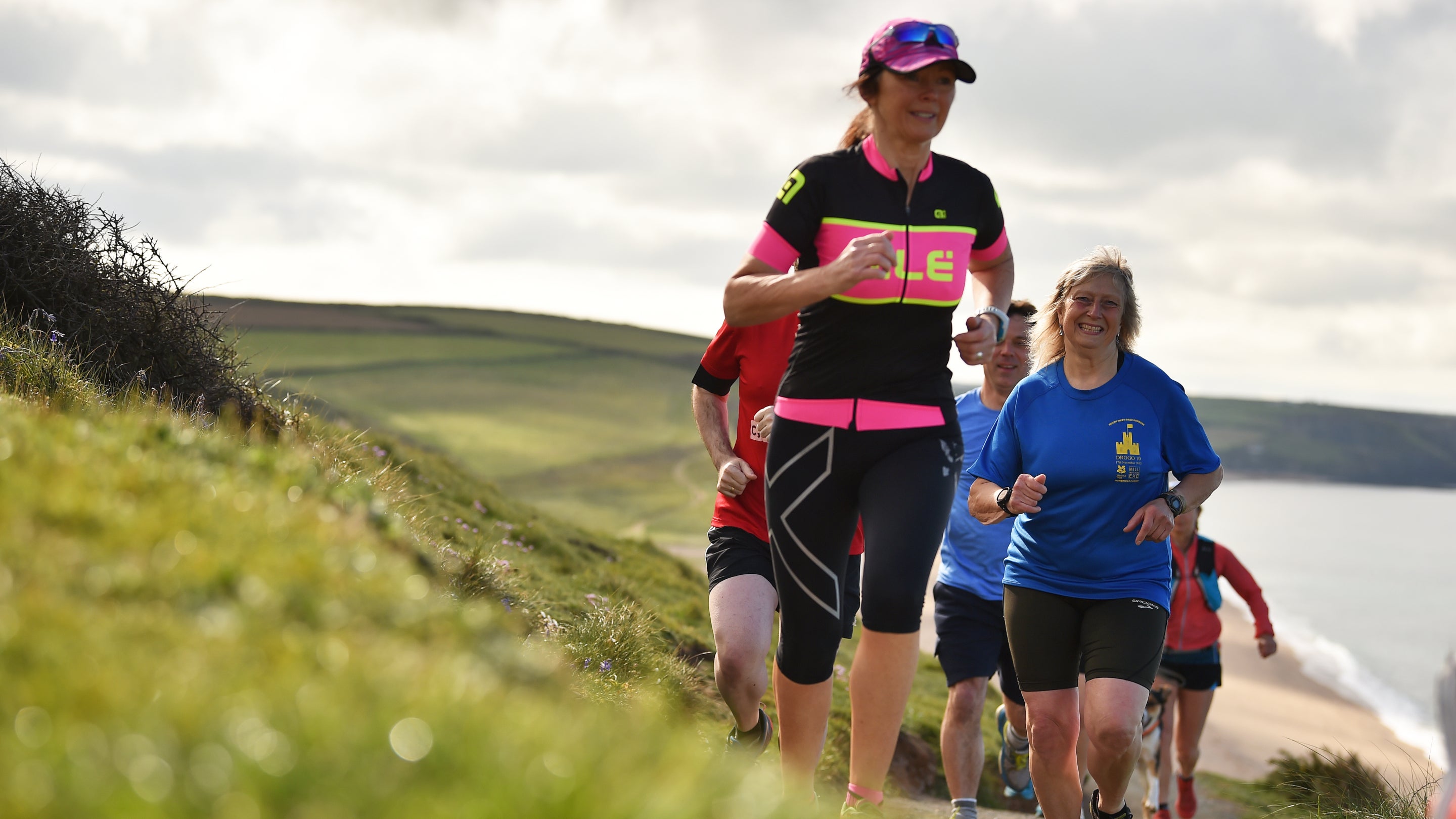 Runners on a scenic trail run