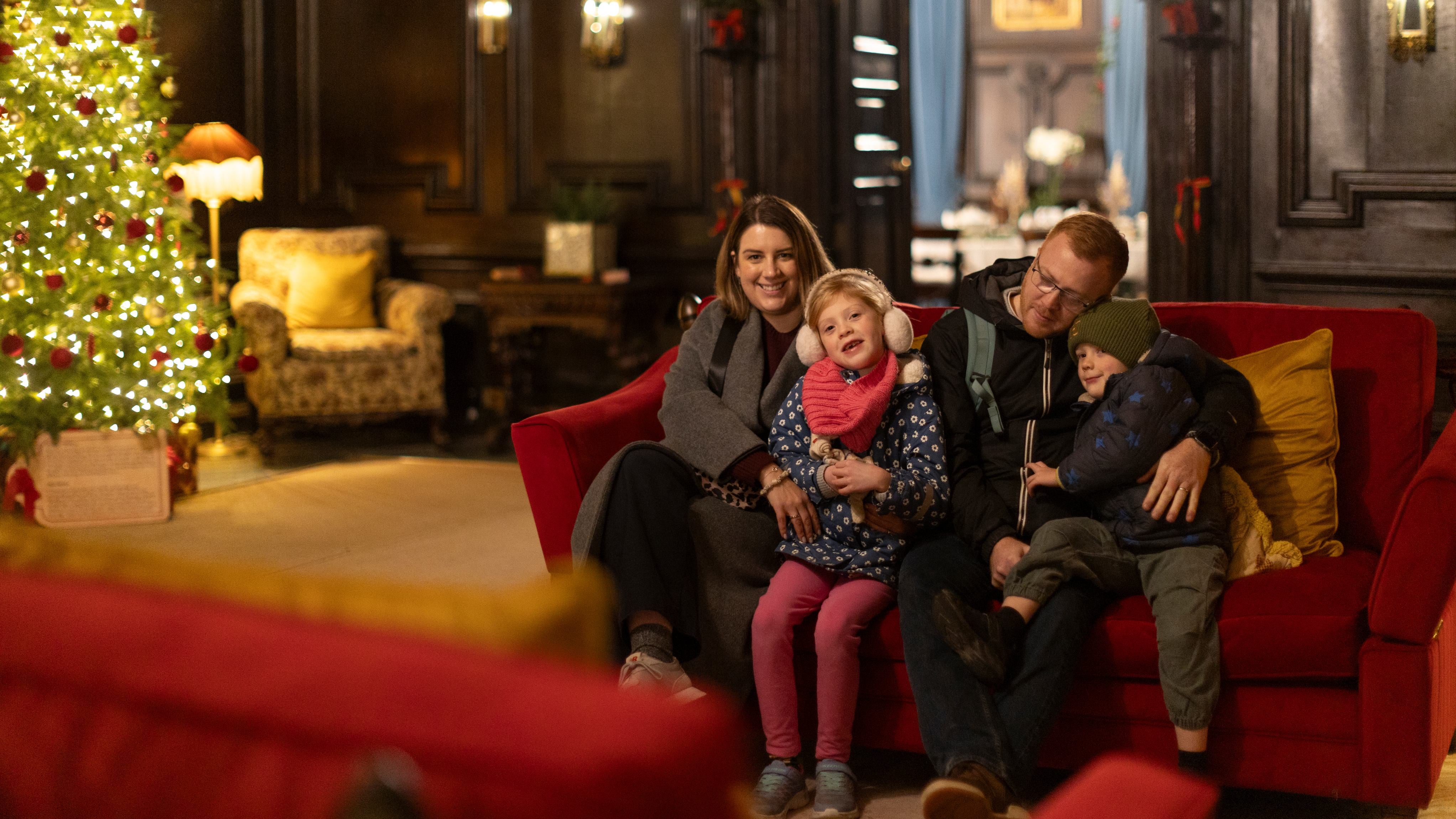 A family enjoying Christmas