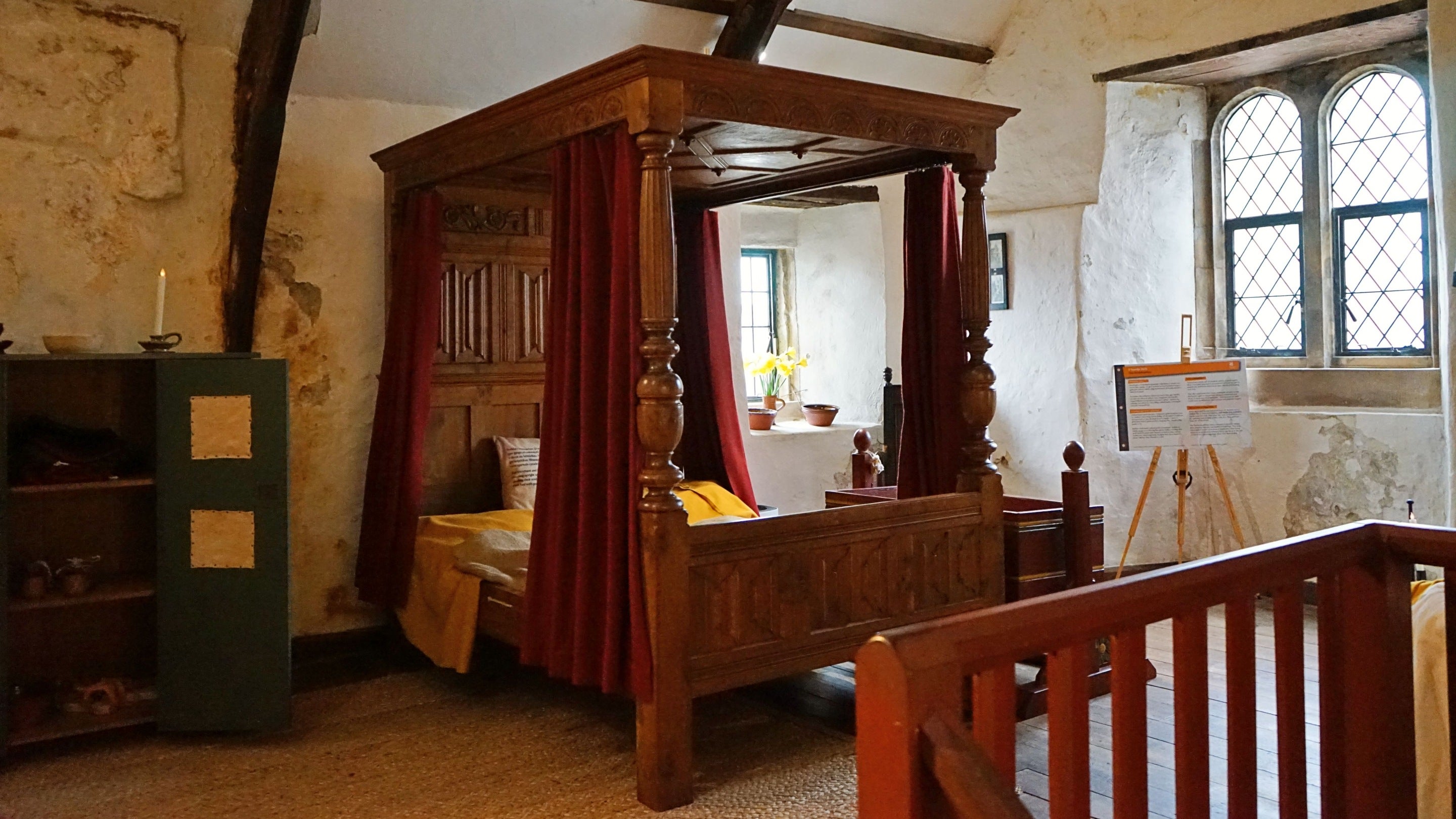 Visit the master bedroom in the Tudor Merchant's House, Tenby