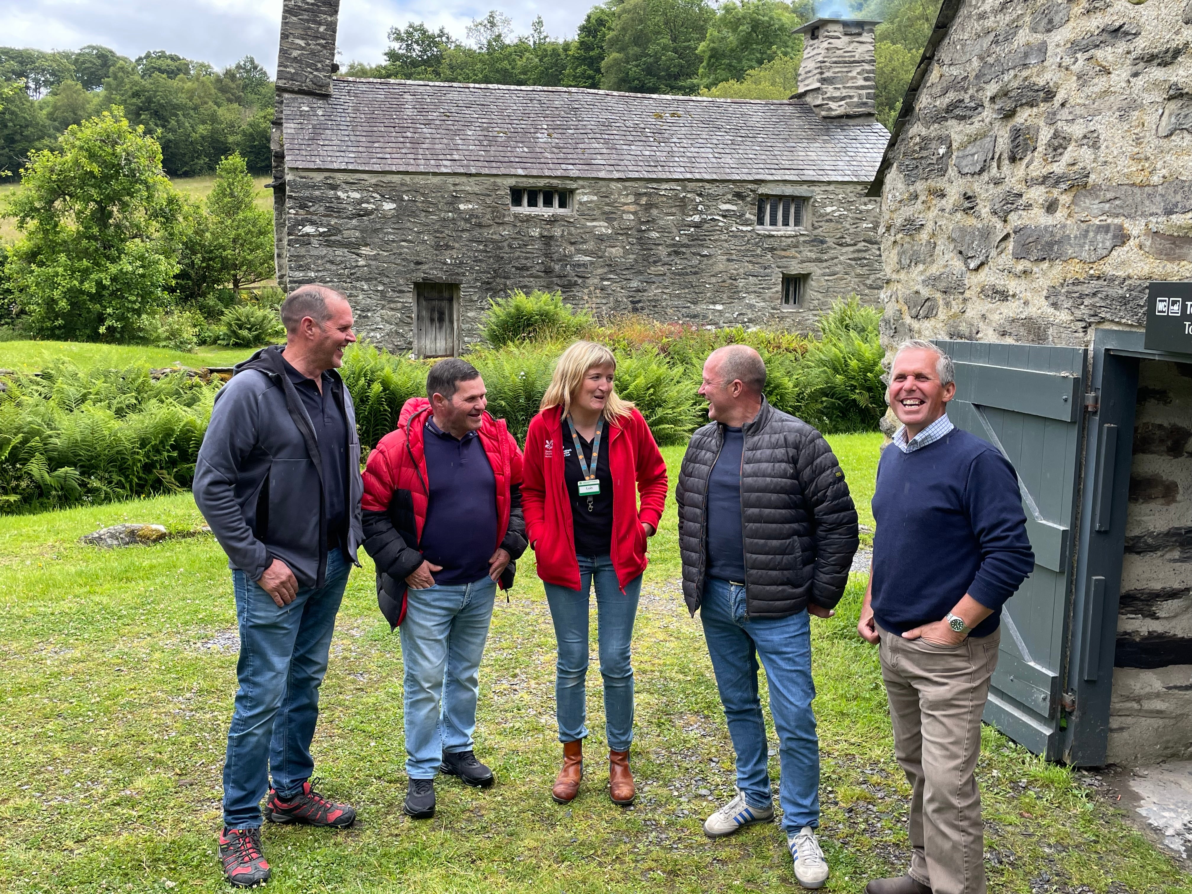 An image of the Turner brothers who renovated Tŷ Mawr in the 1980s on site during an open day in 2024
