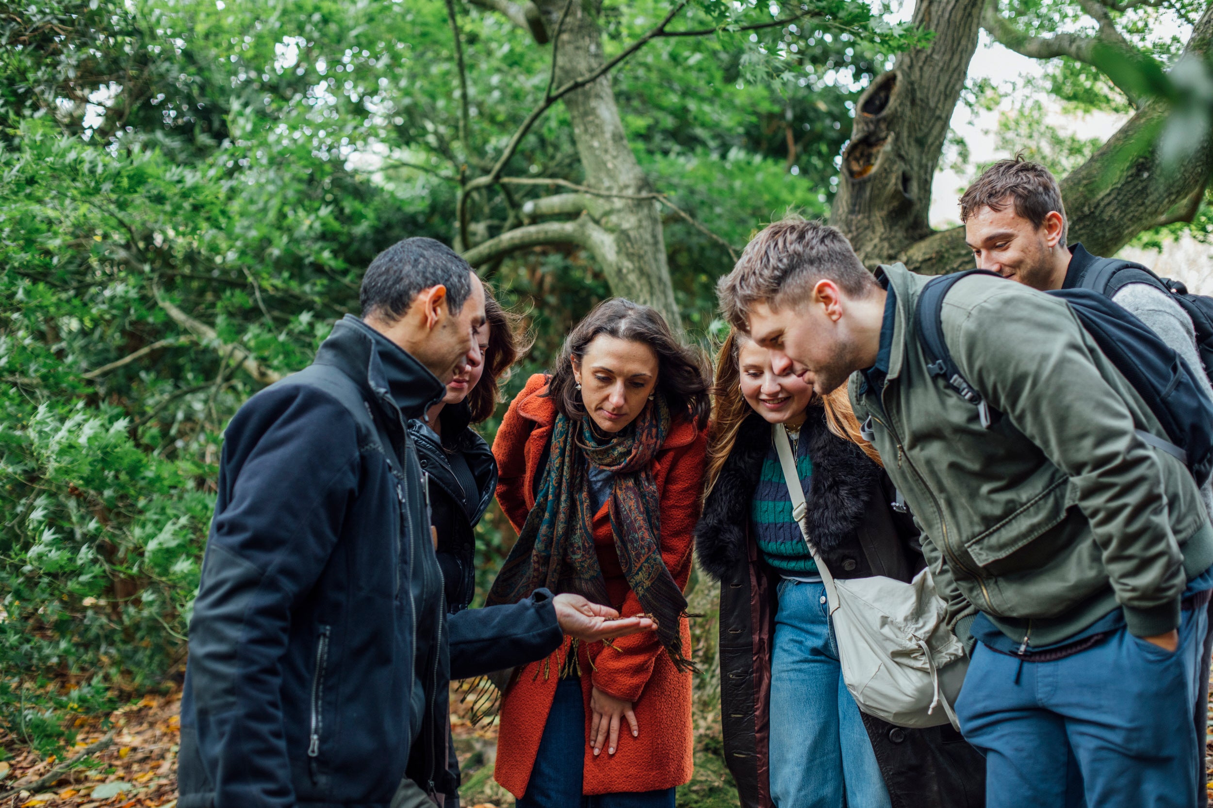 Guided tour in the garden during the Fungi Festival at Emmetts Garden, Kent