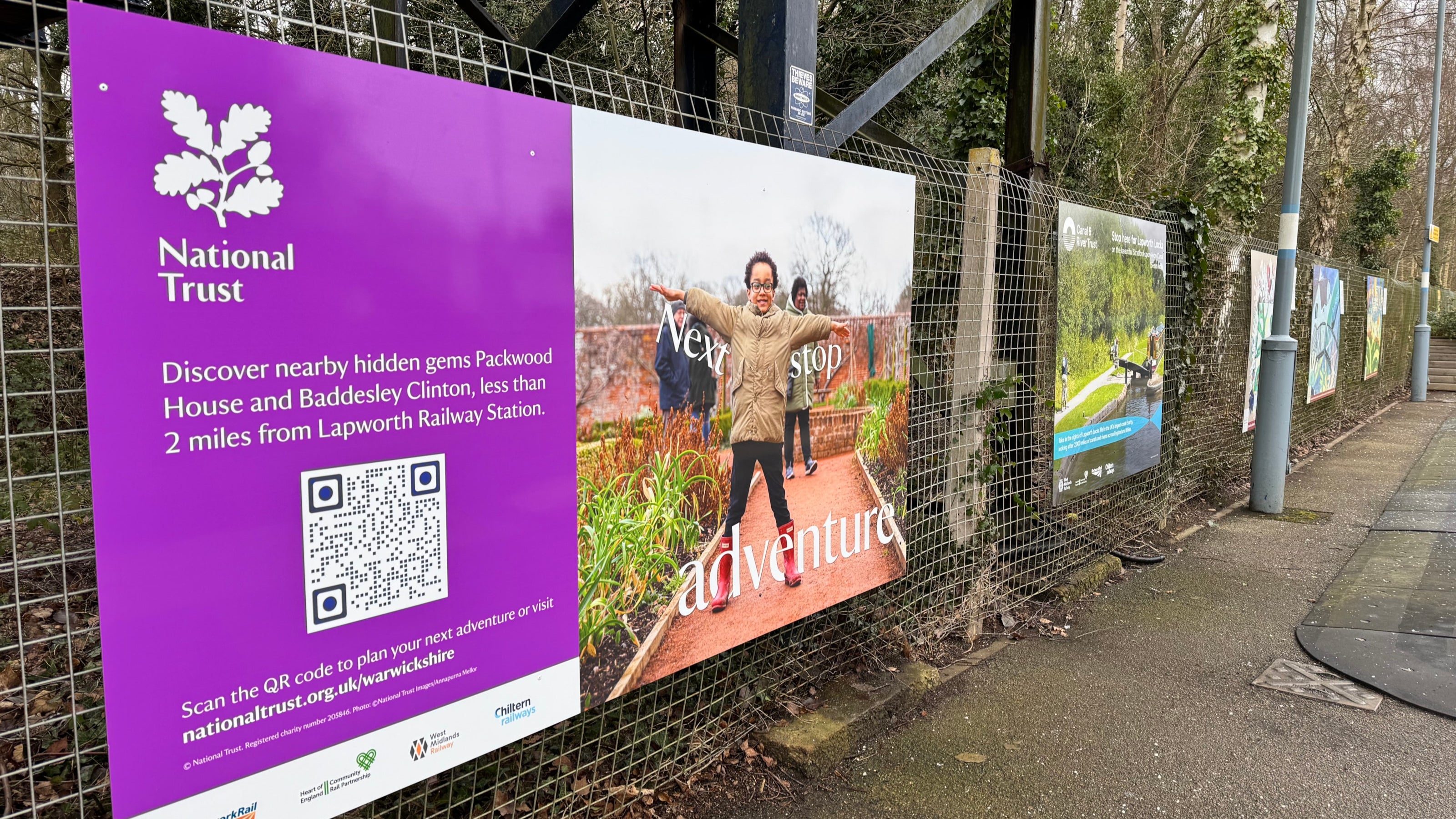 Lapworth Station displays the free drinks offer for rail passengers