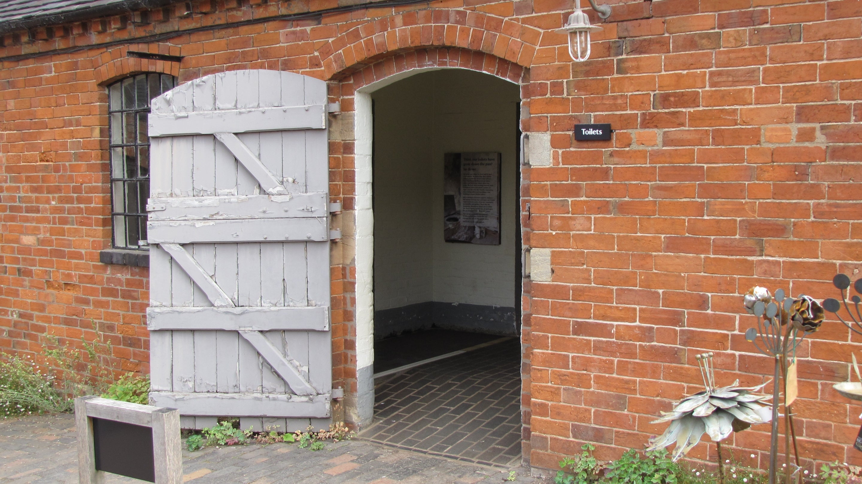 The entrance to the toilets at Baddesley Clinton