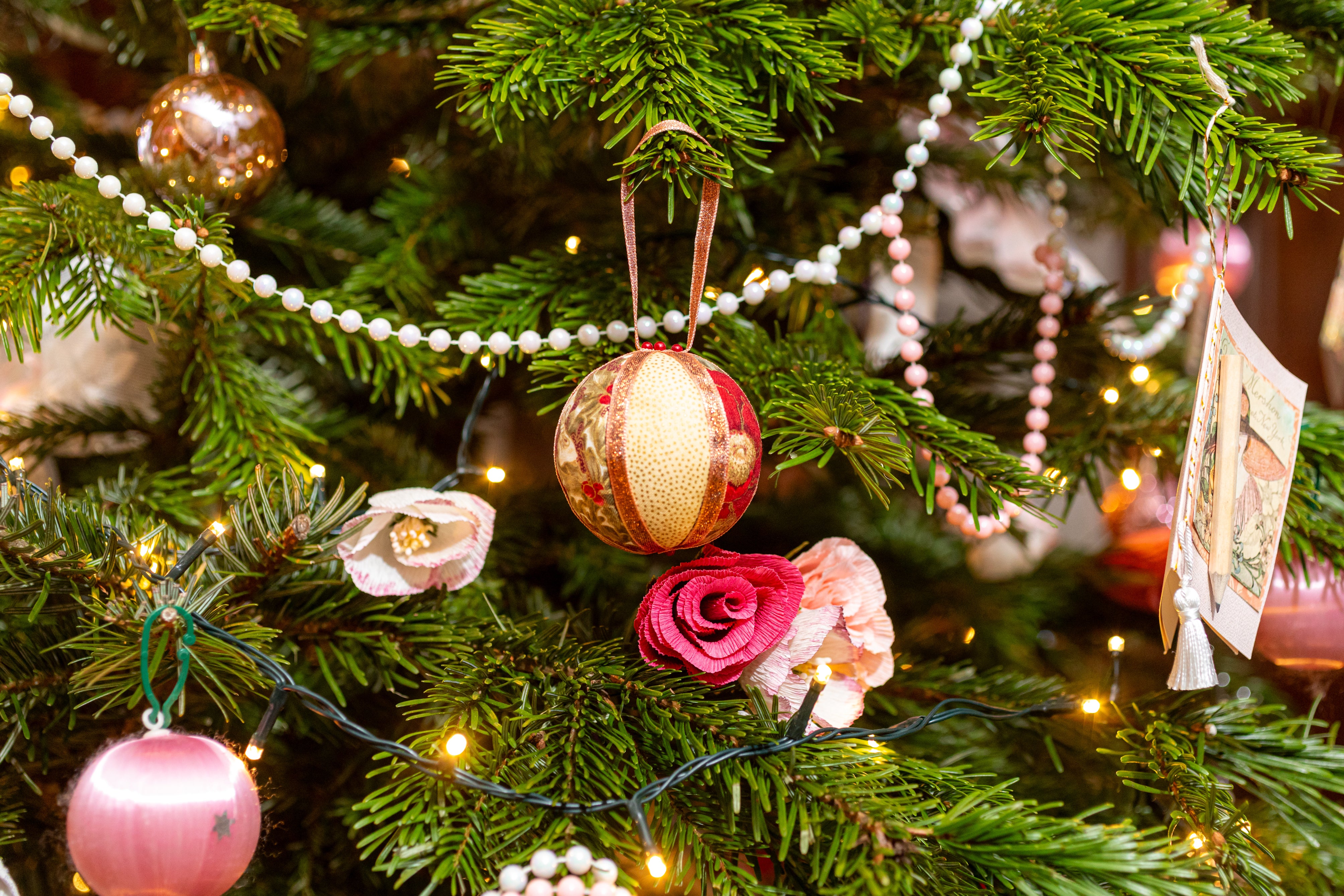 Decorations on one of the many trees around Baddesley Clinton, Warwickshire, this Christmas