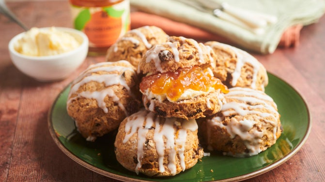 A carrot cake scone available from Baddesley Clinton, Warwickshire