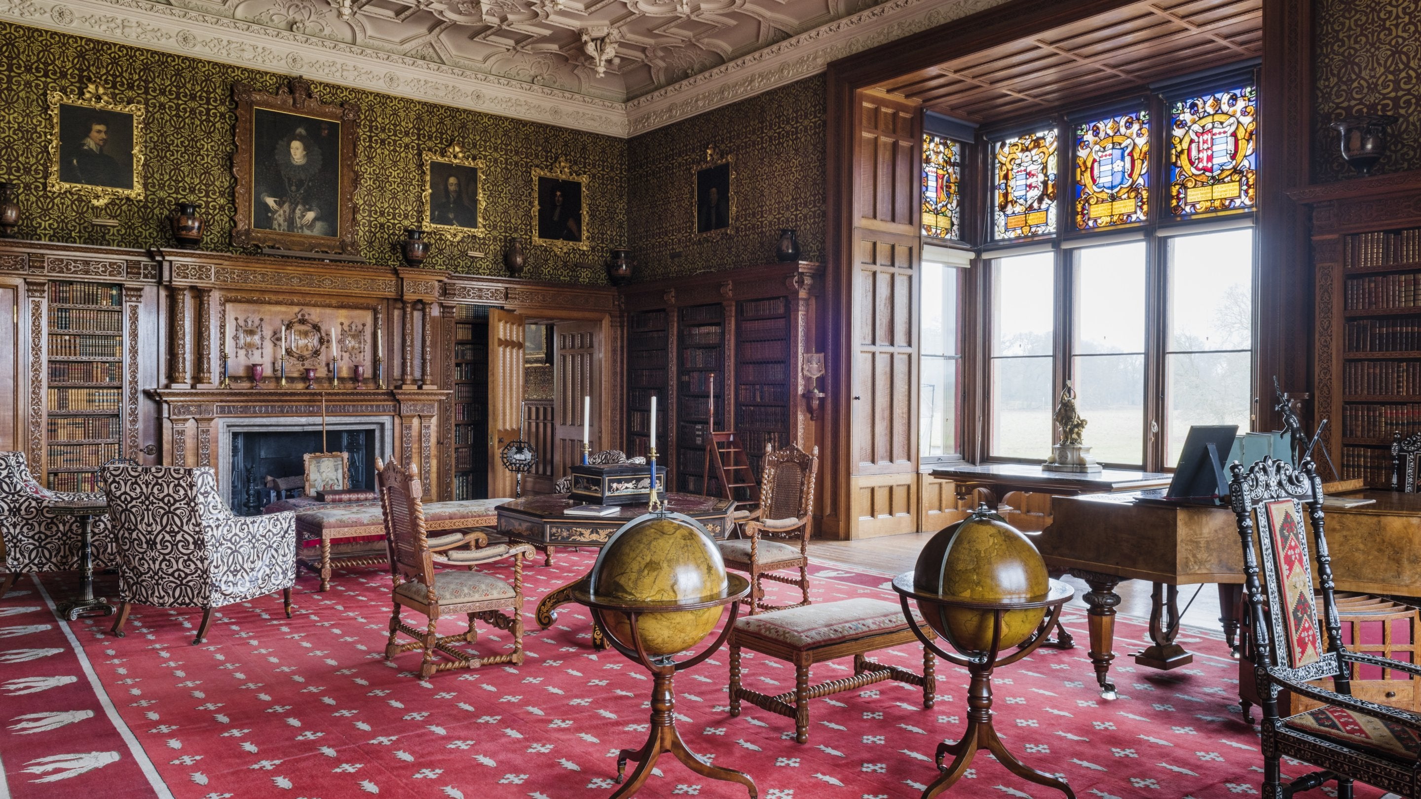 The Library at Charlecote Park, Warwickshire