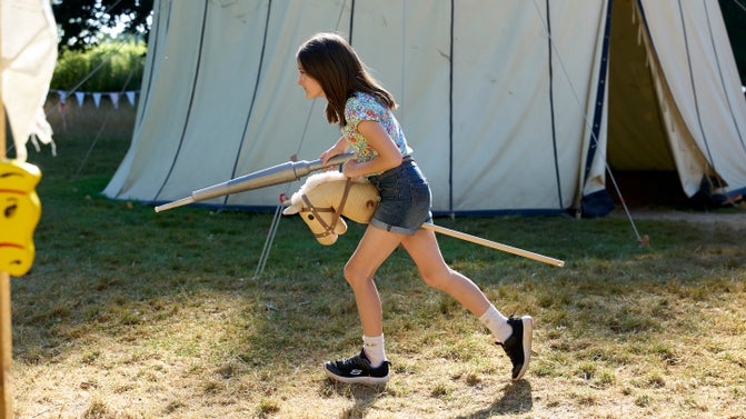 Medieval fun with hobby horses