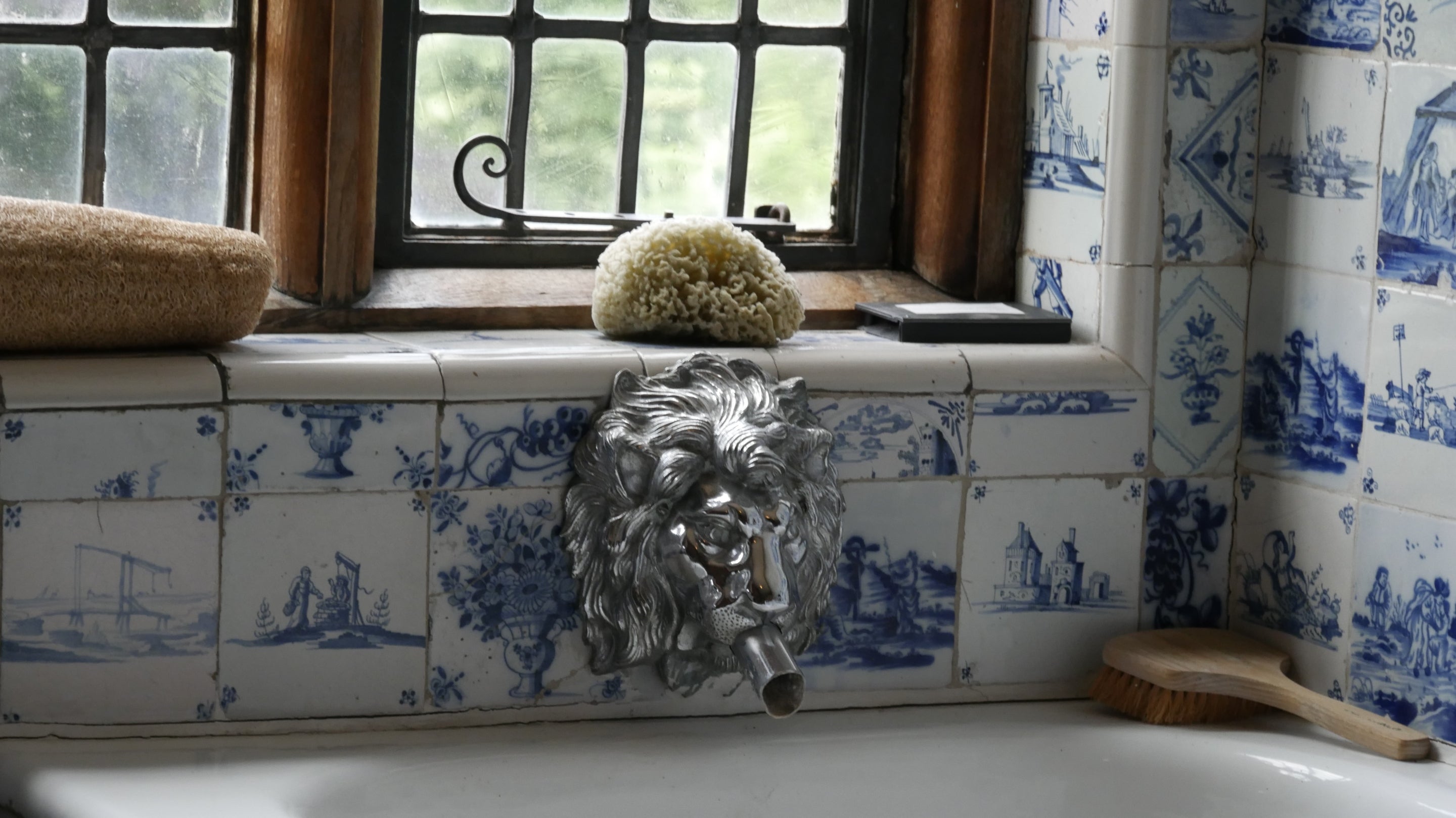 An impressive bath tap in the Ireton Bathroom at Packwood, Warwickshire