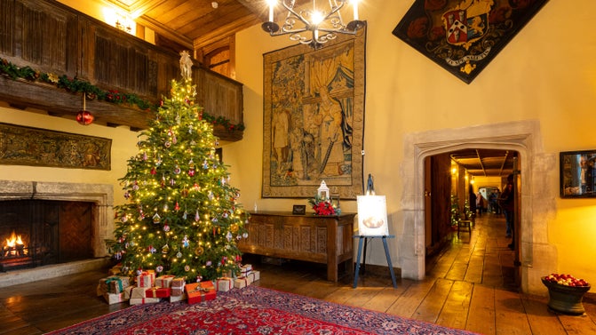 One of the Christmas trees at Packwood House, Warwickshire