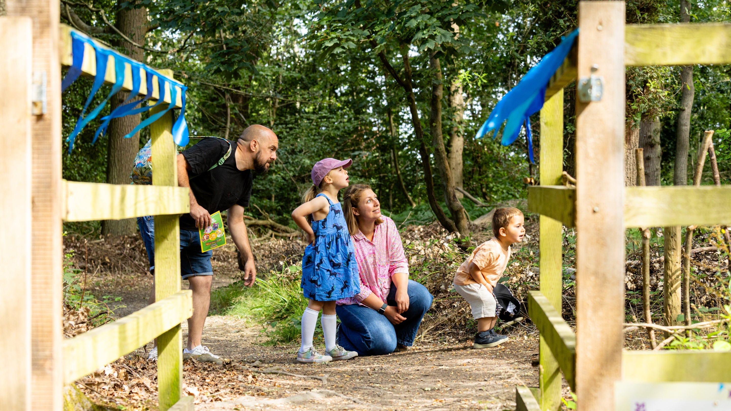 A family enjoying the Summer of Play activities at Packwood House, Warwickshire