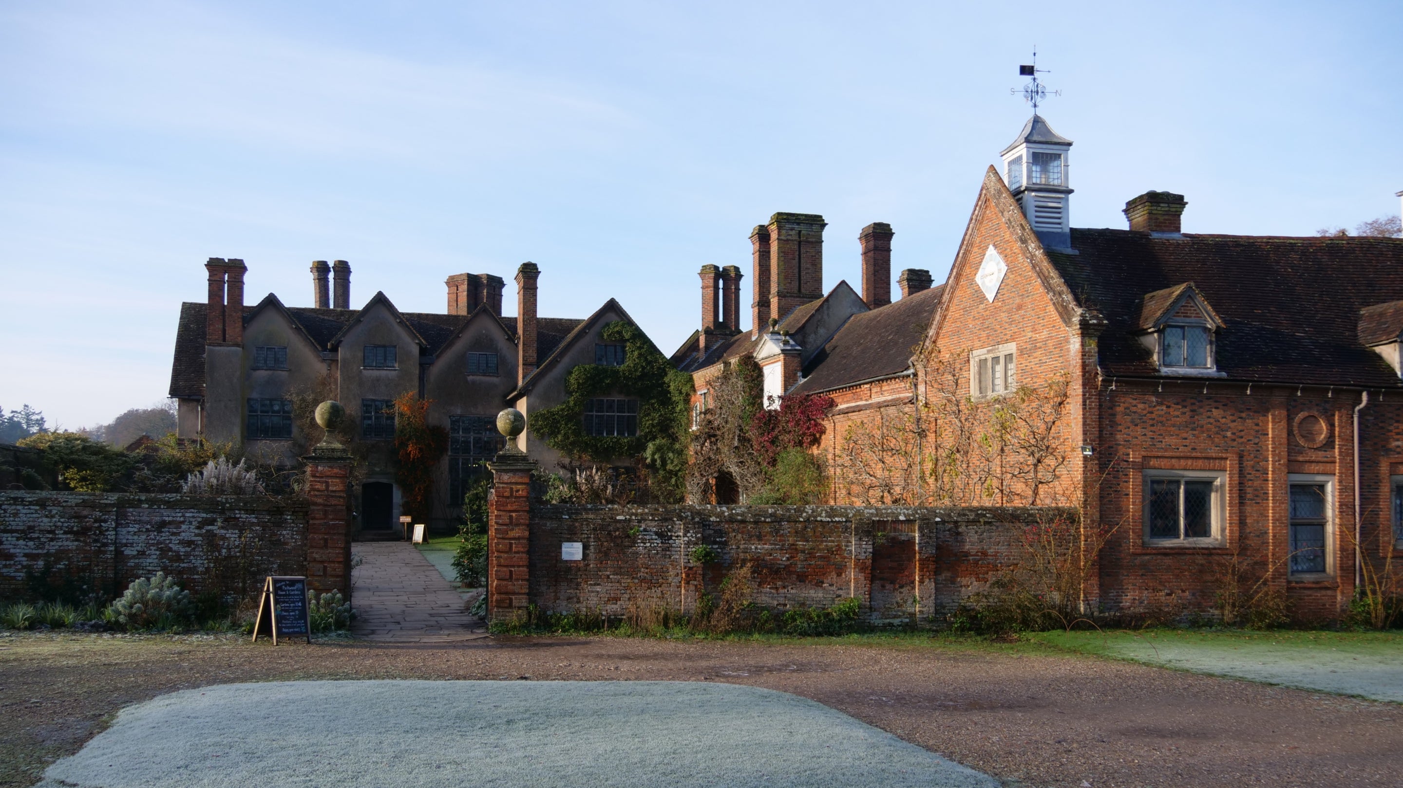 A wintry view of Packwood House, Warwickshire