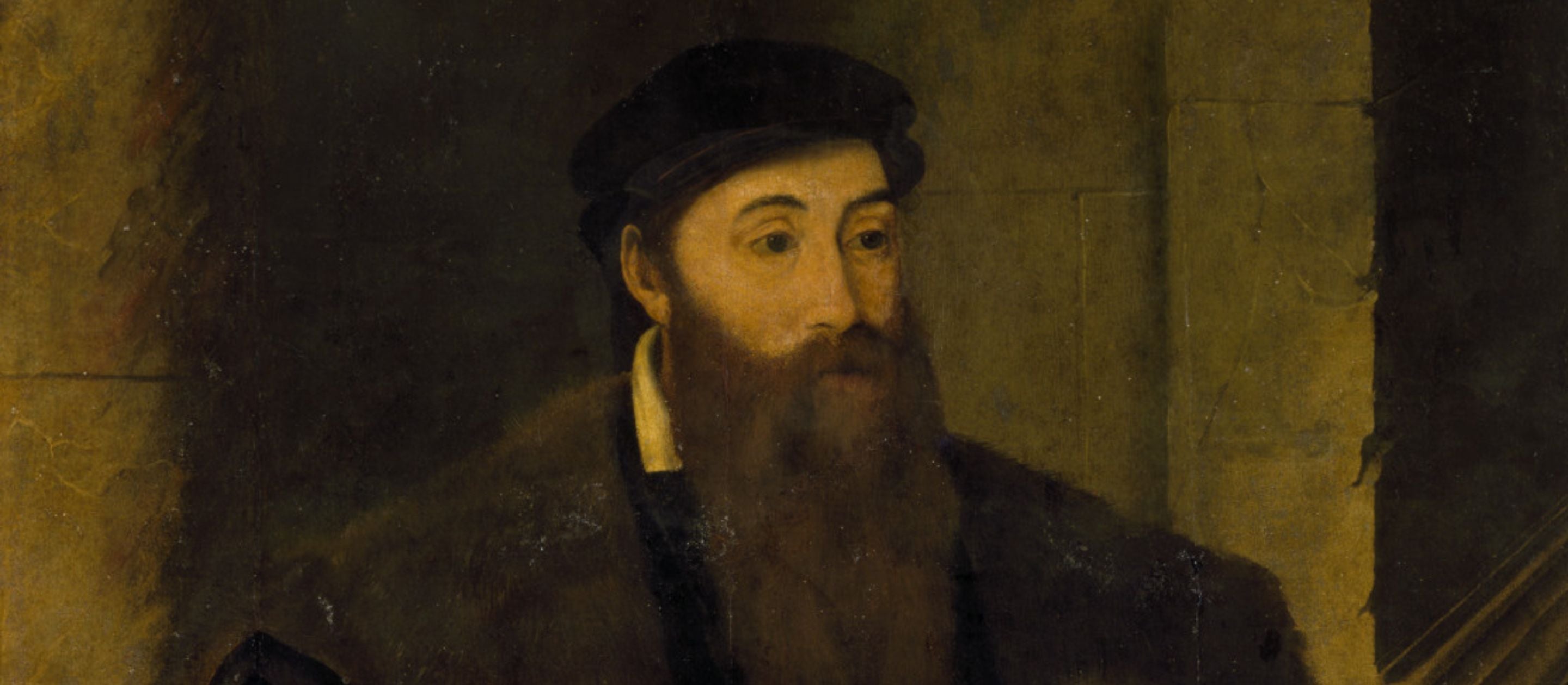 A portrait of Sir William Sharington in the South Gallery at Lacock Abbey