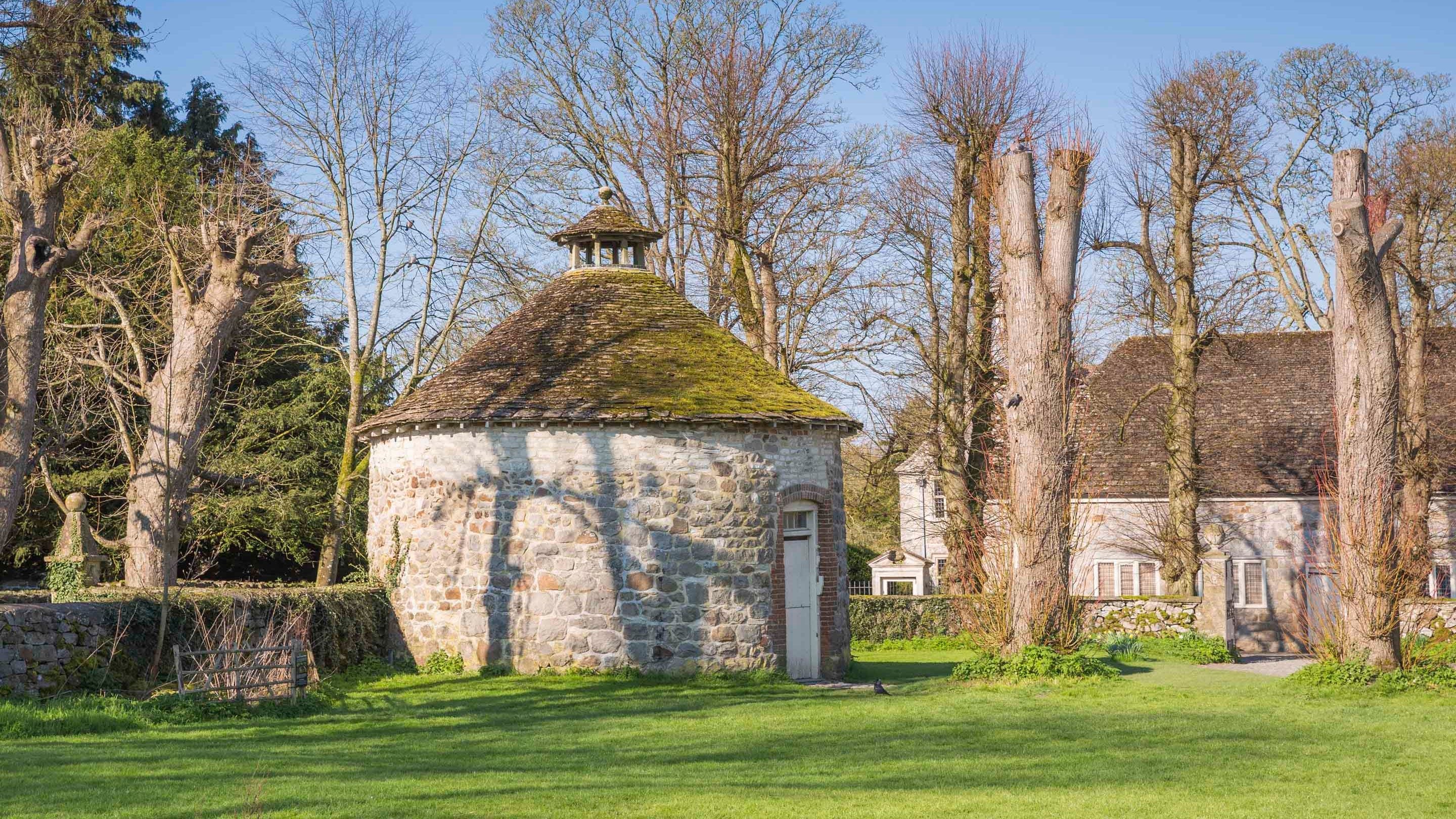 The 16th century dovecote near the Stables Gallery of the Alexander Keiller Museum at Avebury, Wiltshire