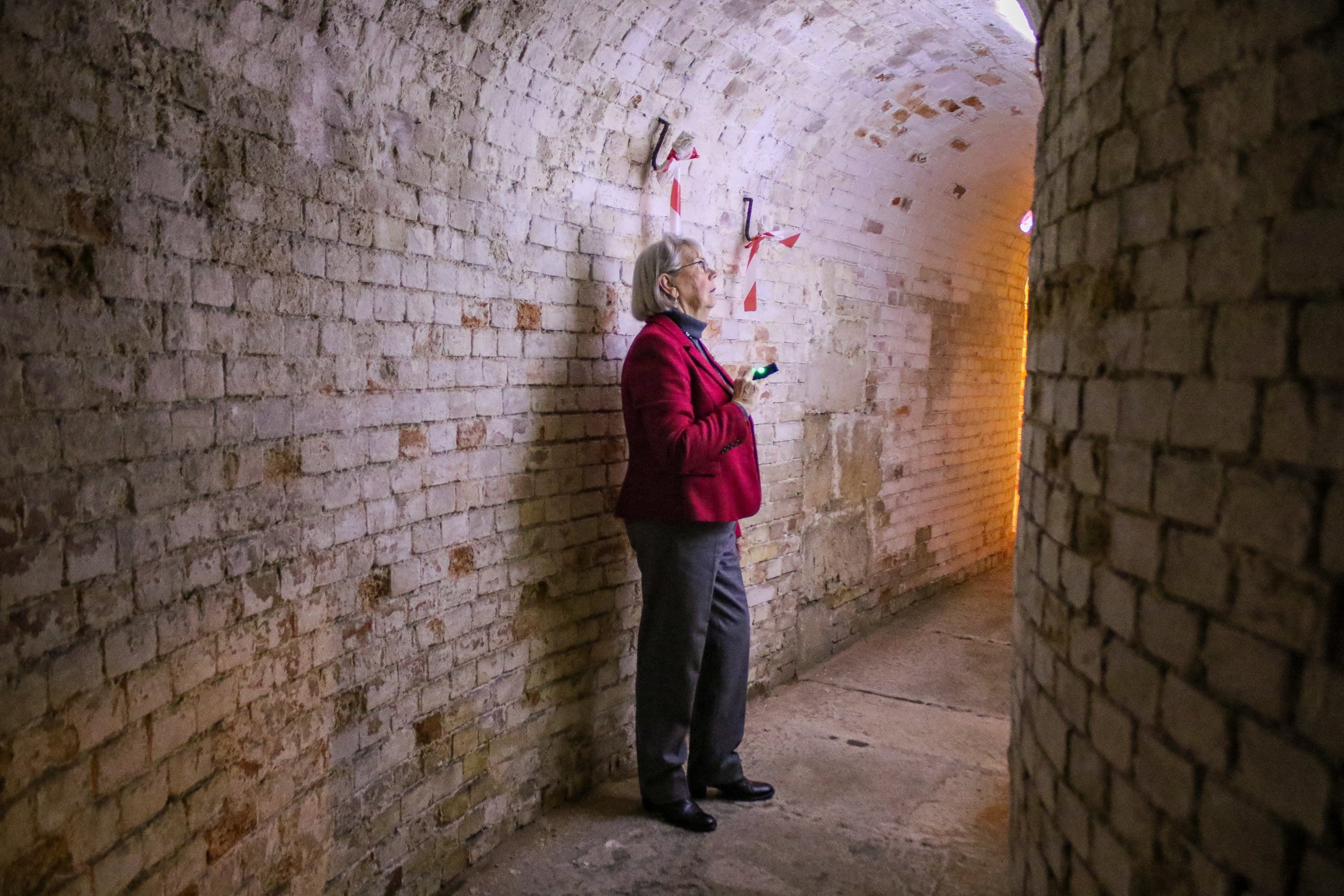 A volunteer leads a Behind Closed Door tour at Stourhead house.
