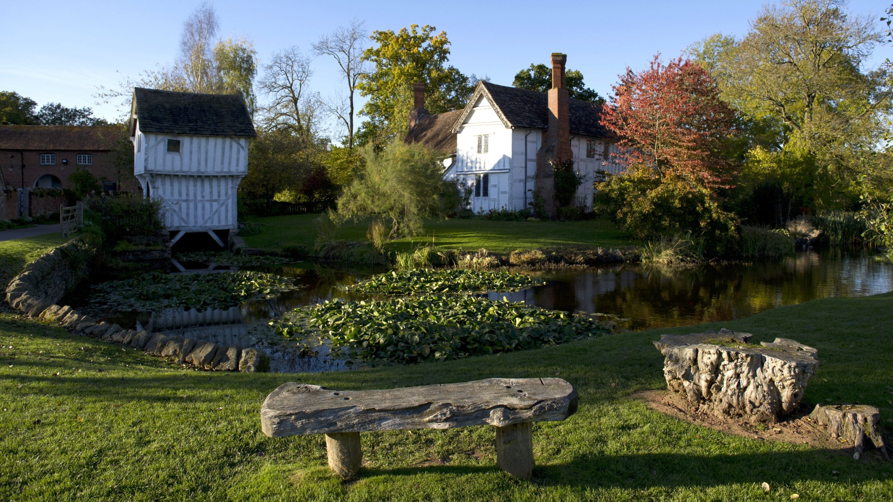 The gatehouse and Lower Brockhampton in the Autumn
