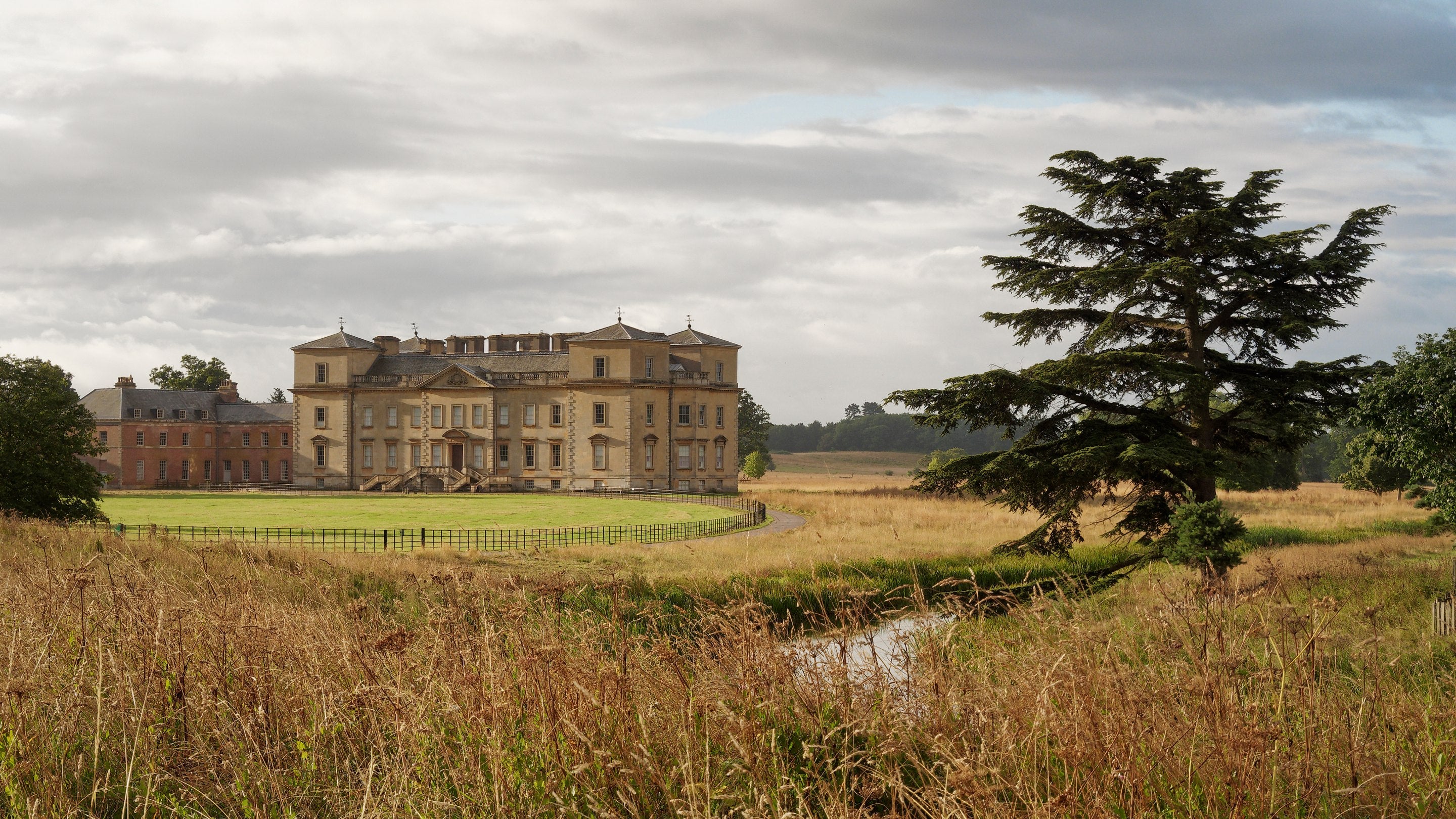 View of Croome Court across the river at Croome, Worcestershire