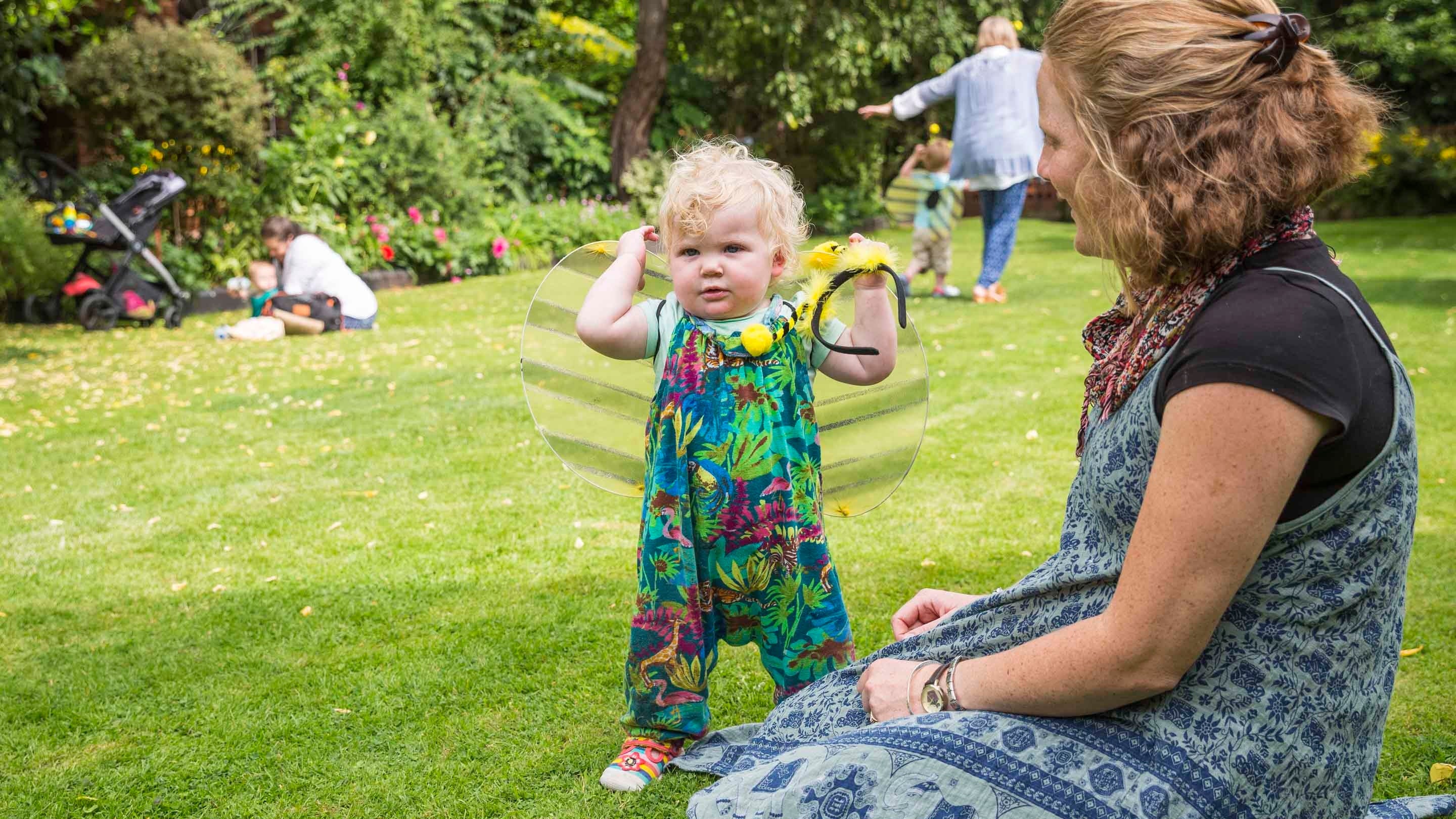 Visitors in the garden at Greyfriars' House and Garden, Worcestershire